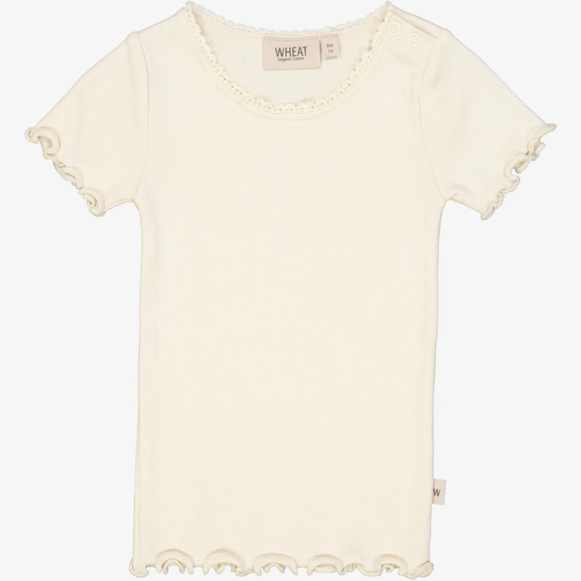 Rib T-Shirt Lace SS | Baby - eggshell