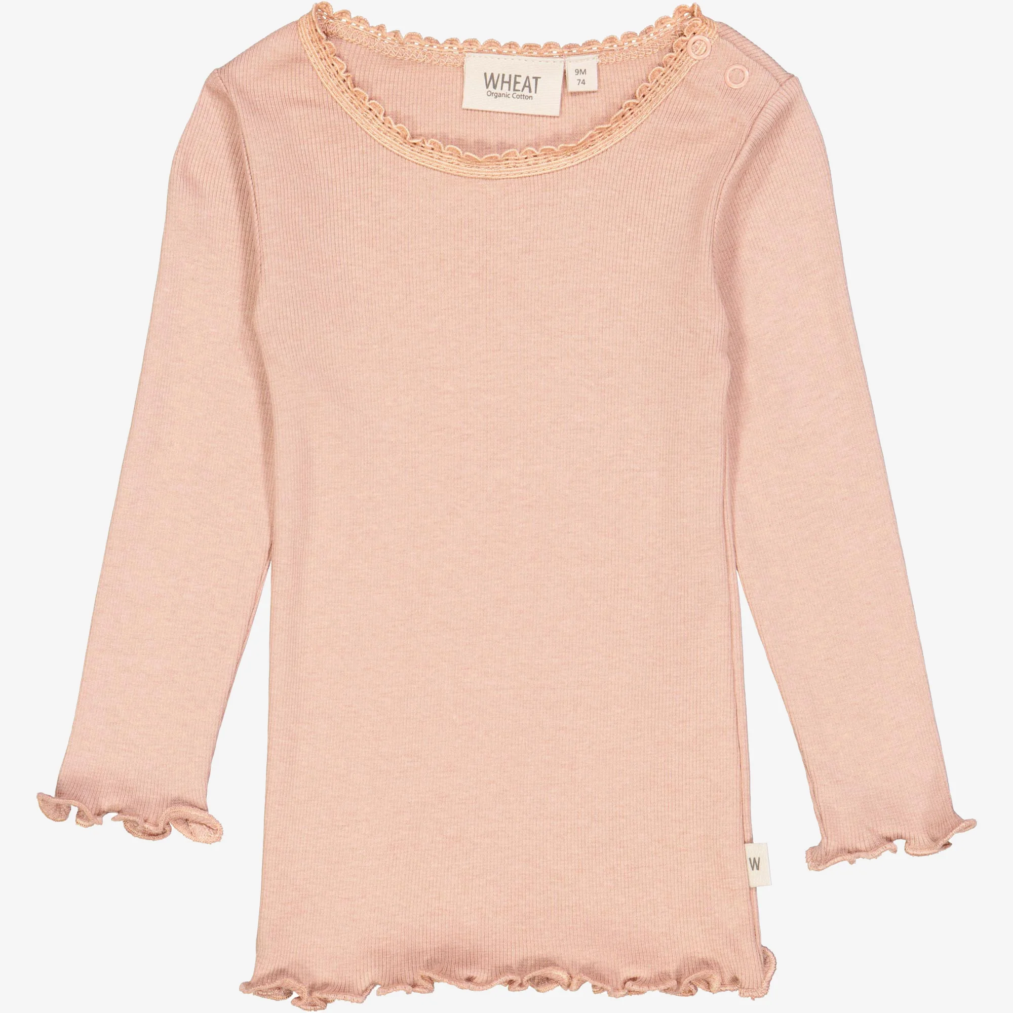 Rib T-Shirt Lace LS | Baby - rose dawn