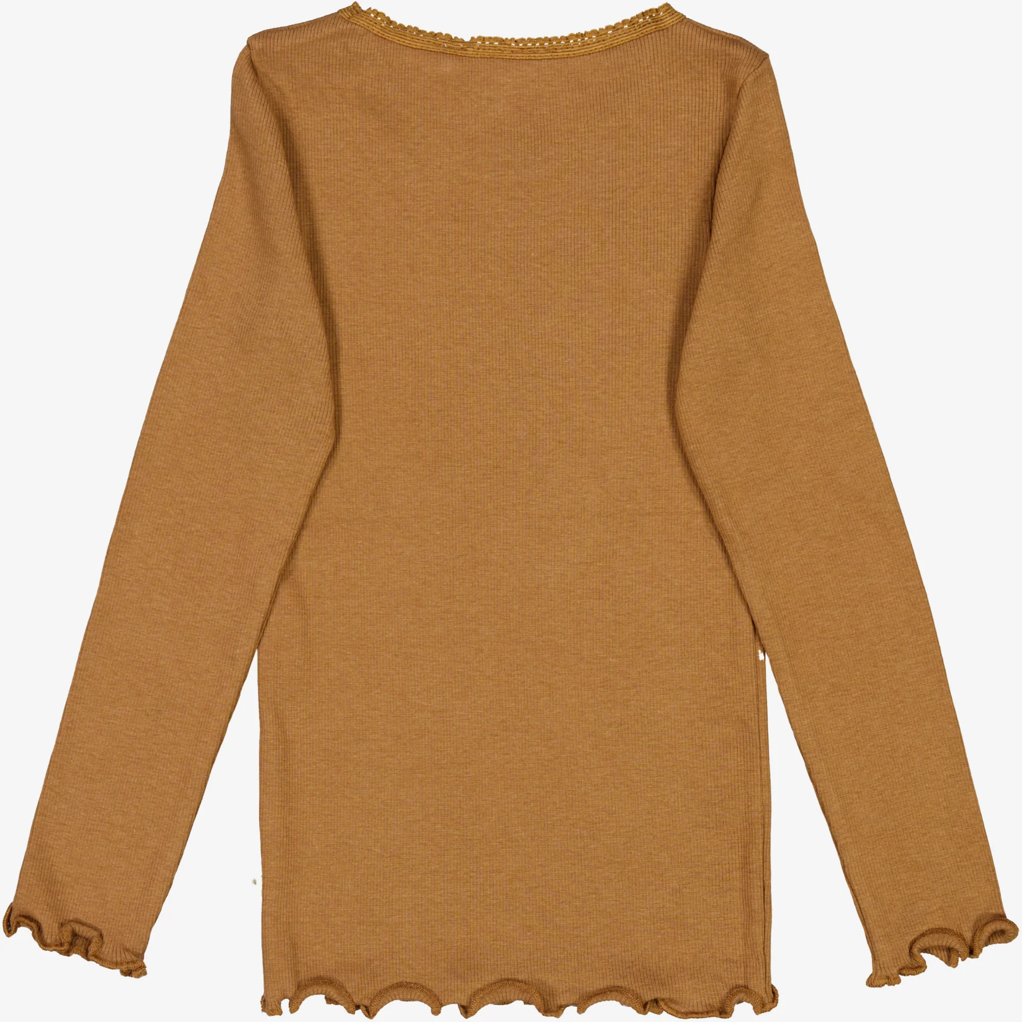 Rib T-Shirt Lace LS - caramel - Image 2