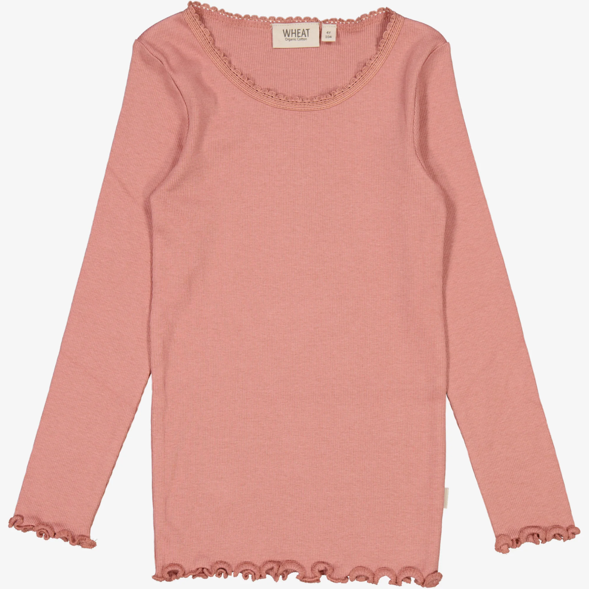 Rib T-Shirt Lace LS - old rose
