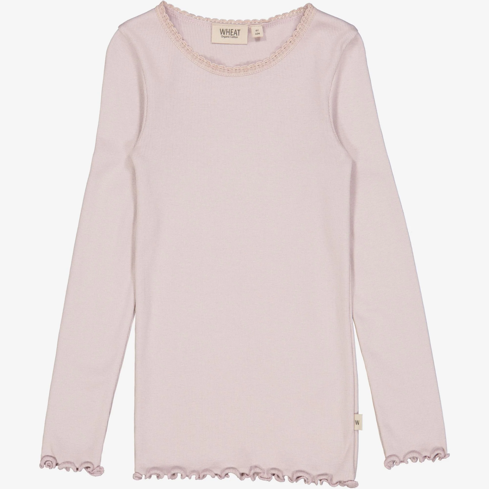 Rib T-Shirt Lace LS - soft lilac