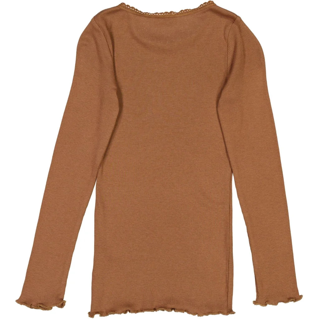Rib T-Shirt Lace LS - acorn - Image 2