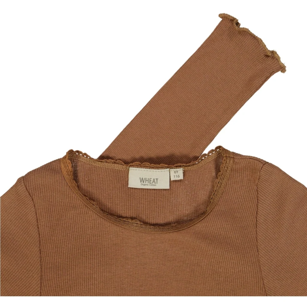 Rib T-Shirt Lace LS - acorn - Image 3