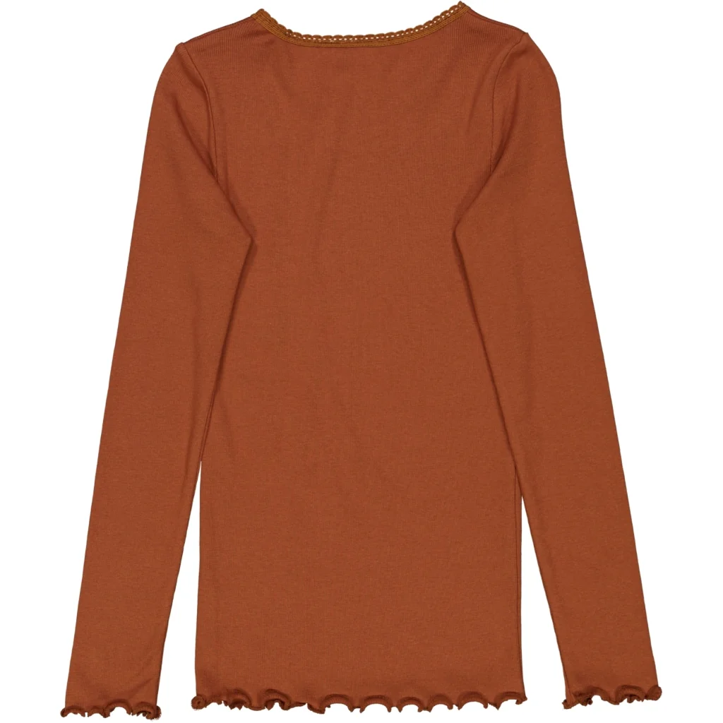 Rib T-Shirt Lace LS - bronze - Image 2