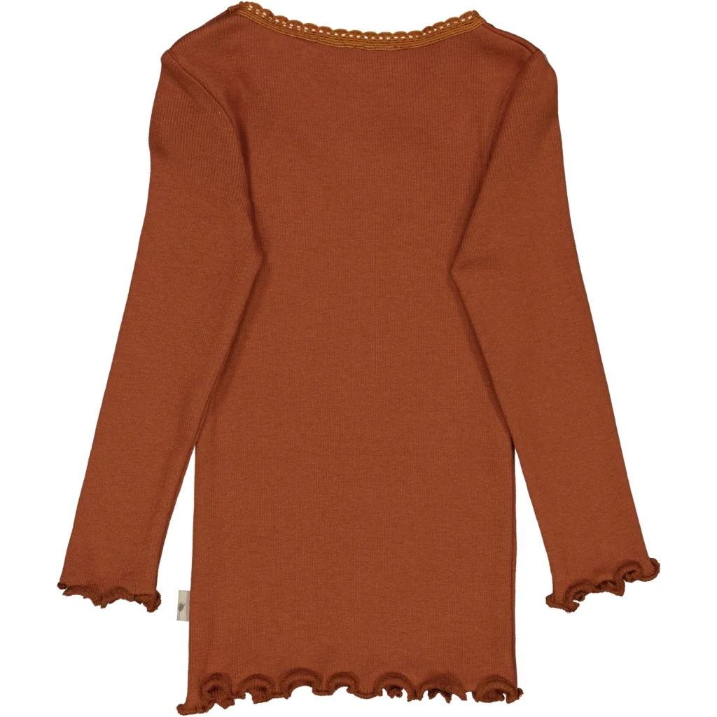 Rib T-Shirt Lace LS - bronze - Image 2