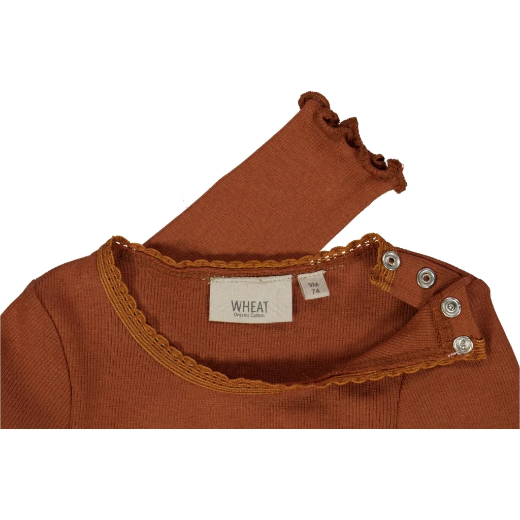 Rib T-Shirt Lace LS - bronze - Image 3
