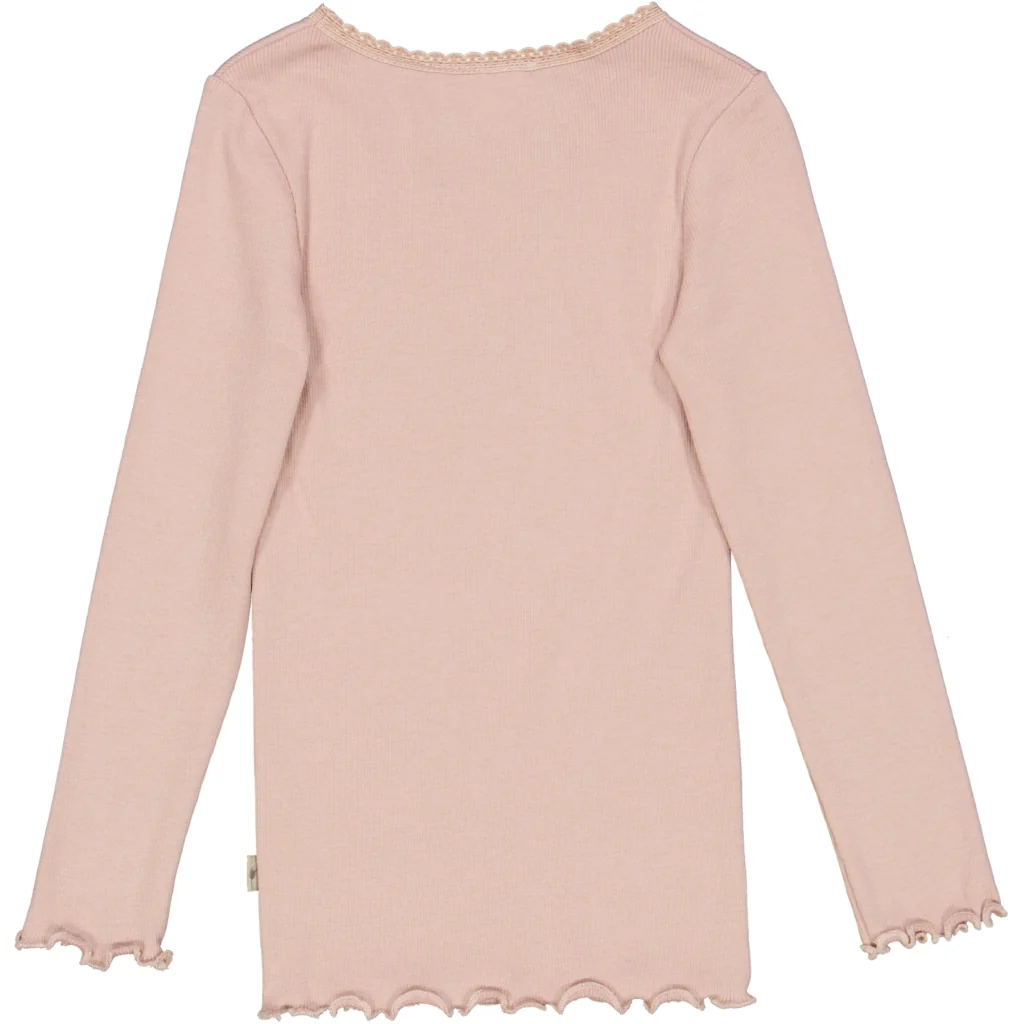 Rib T-Shirt Lace LS - rose powder - Image 2