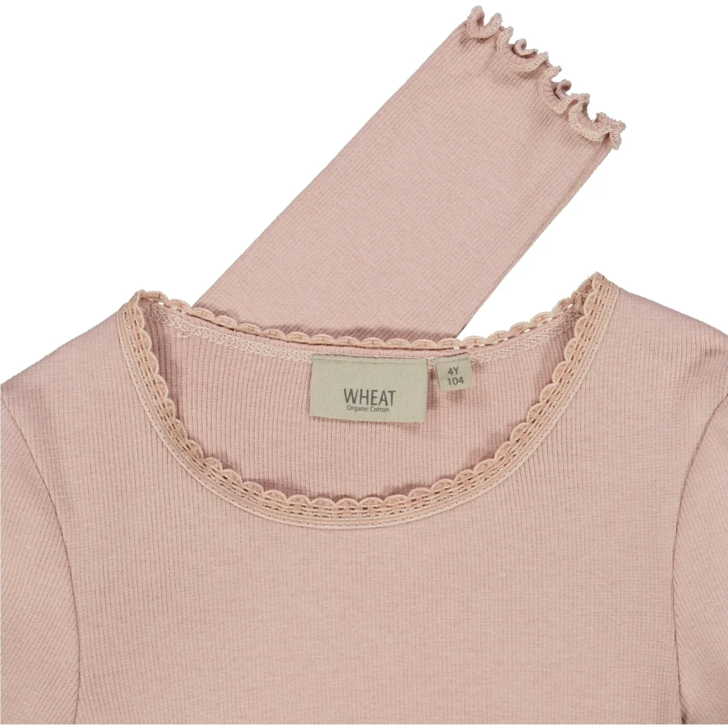 Rib T-Shirt Lace LS - rose powder - Image 3