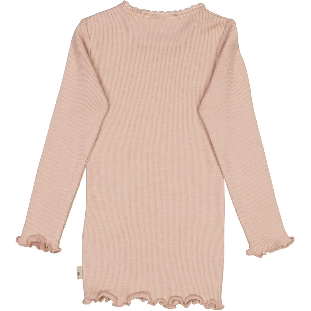 Rib T-Shirt Lace LS - rose powder - Image 2