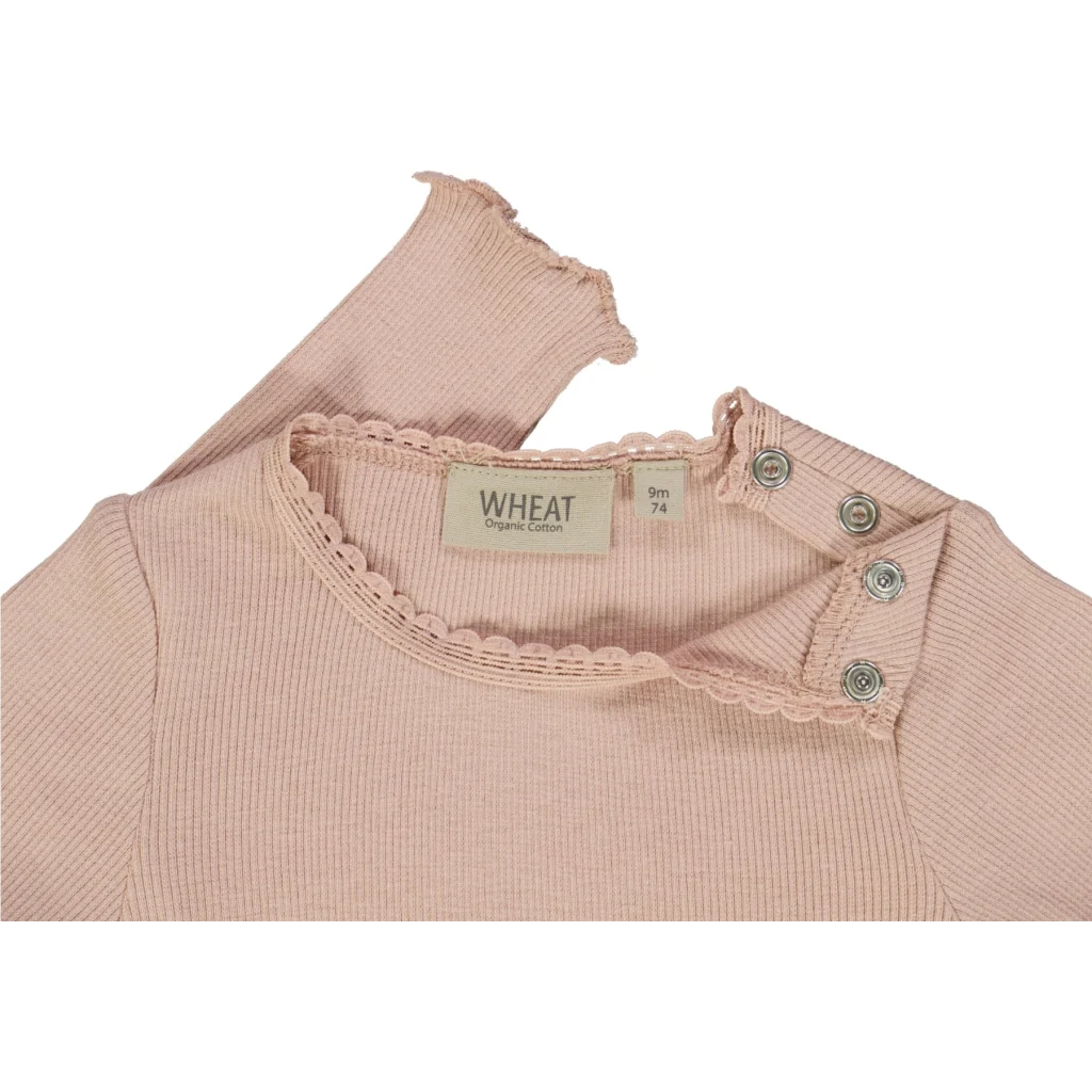 Rib T-Shirt Lace LS - rose powder - Image 3