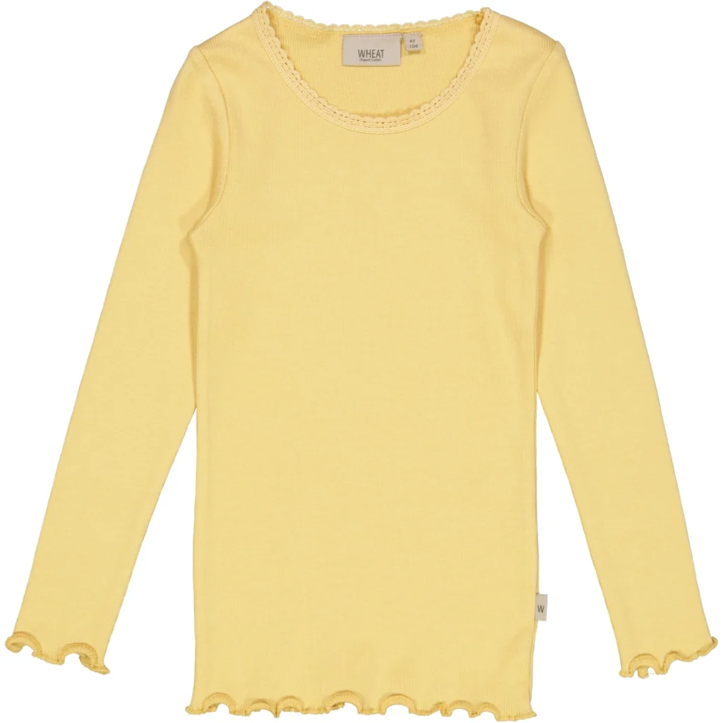 Rib T-Shirt Lace LS - sahara sun