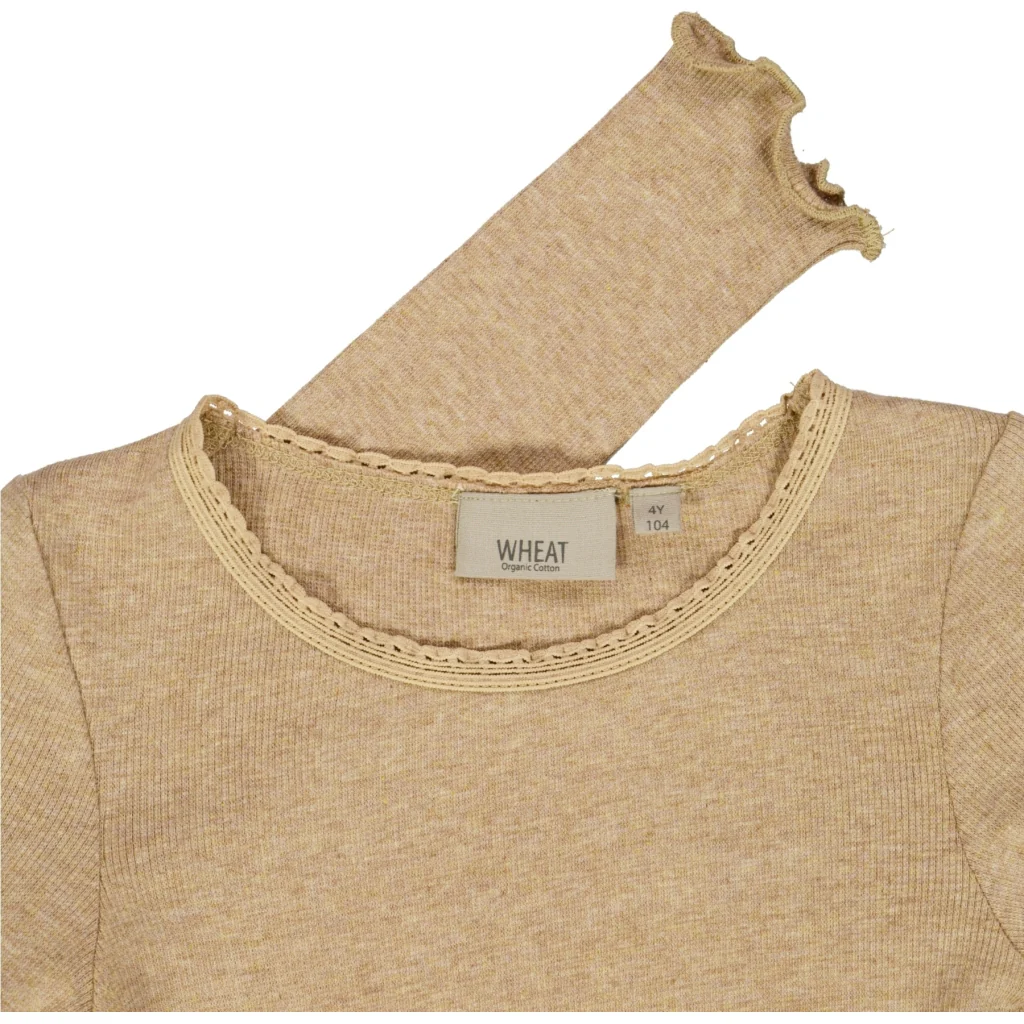 Rib T-Shirt Lace LS - sand melange - Image 3