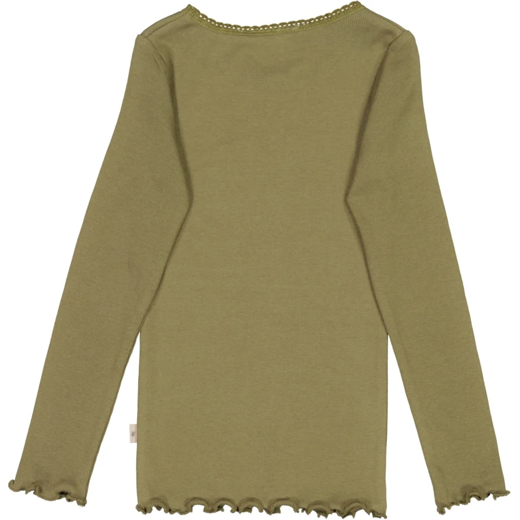 Rib T-Shirt Lace LS - winter moss - Image 2