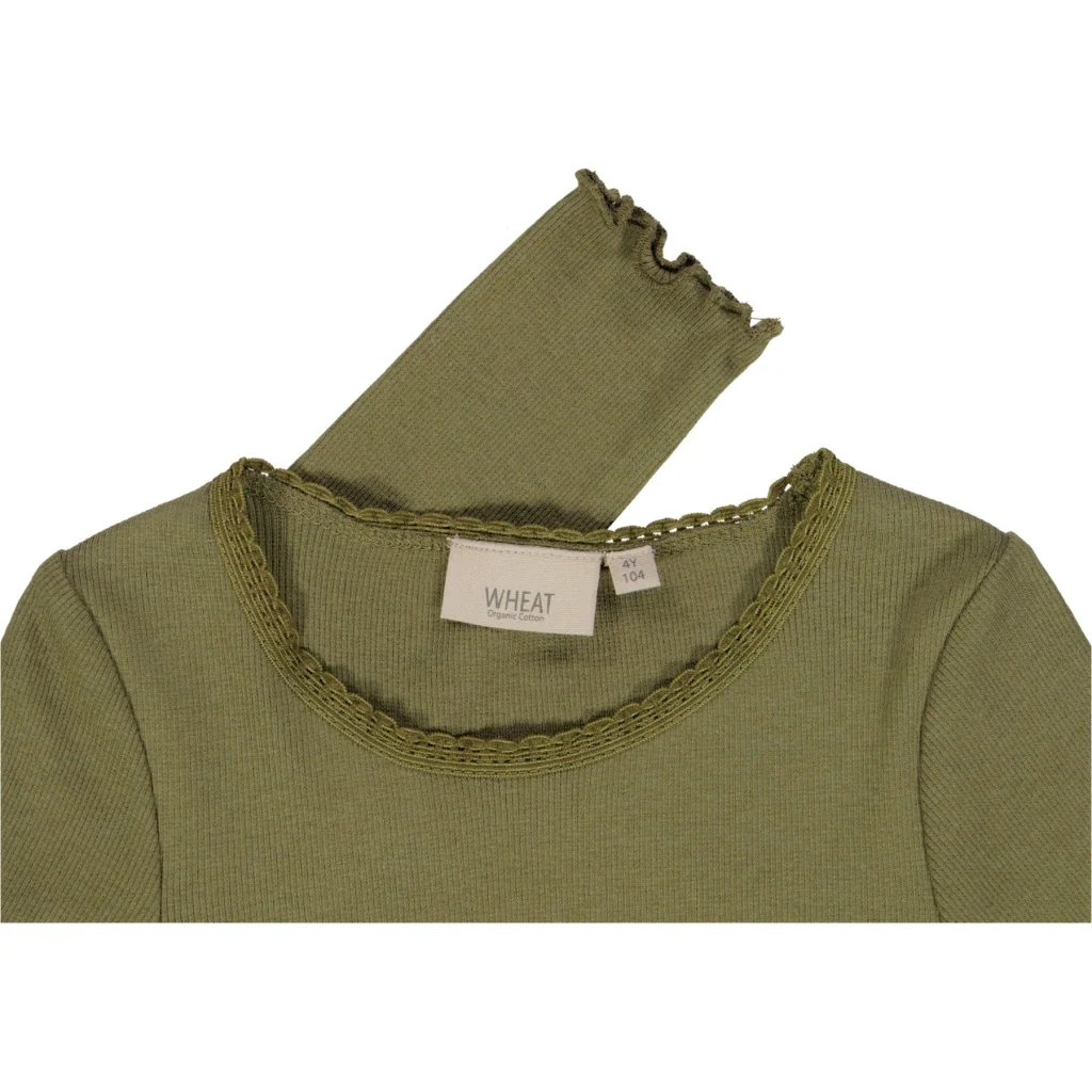 Rib T-Shirt Lace LS - winter moss - Image 3