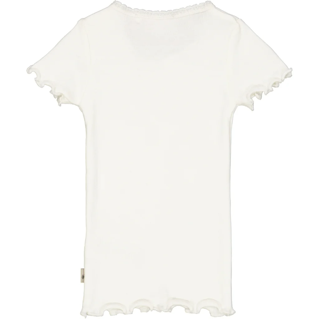 Rib T-Shirt Lace SS - ivory - Image 2
