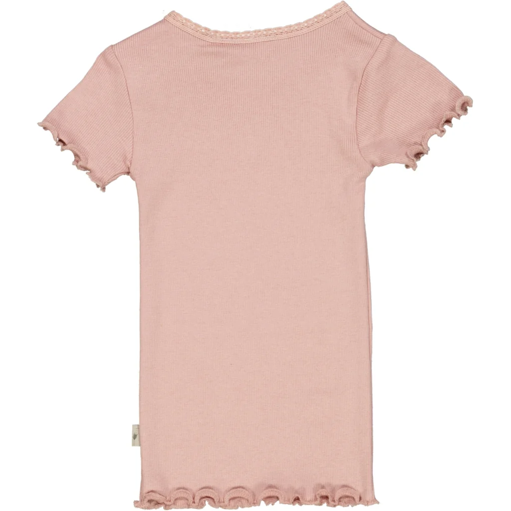 Rib T-Shirt Lace SS - misty rose - Image 2