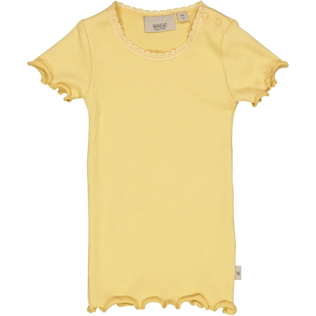 Rib T-Shirt Lace SS - sahara sun