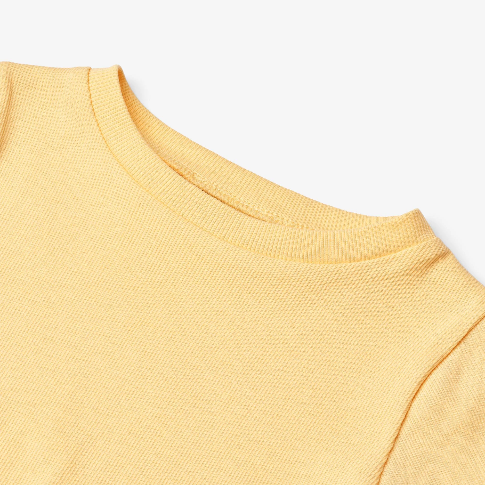 Rib T-shirt S/S Alicia - golden yellow - Image 3