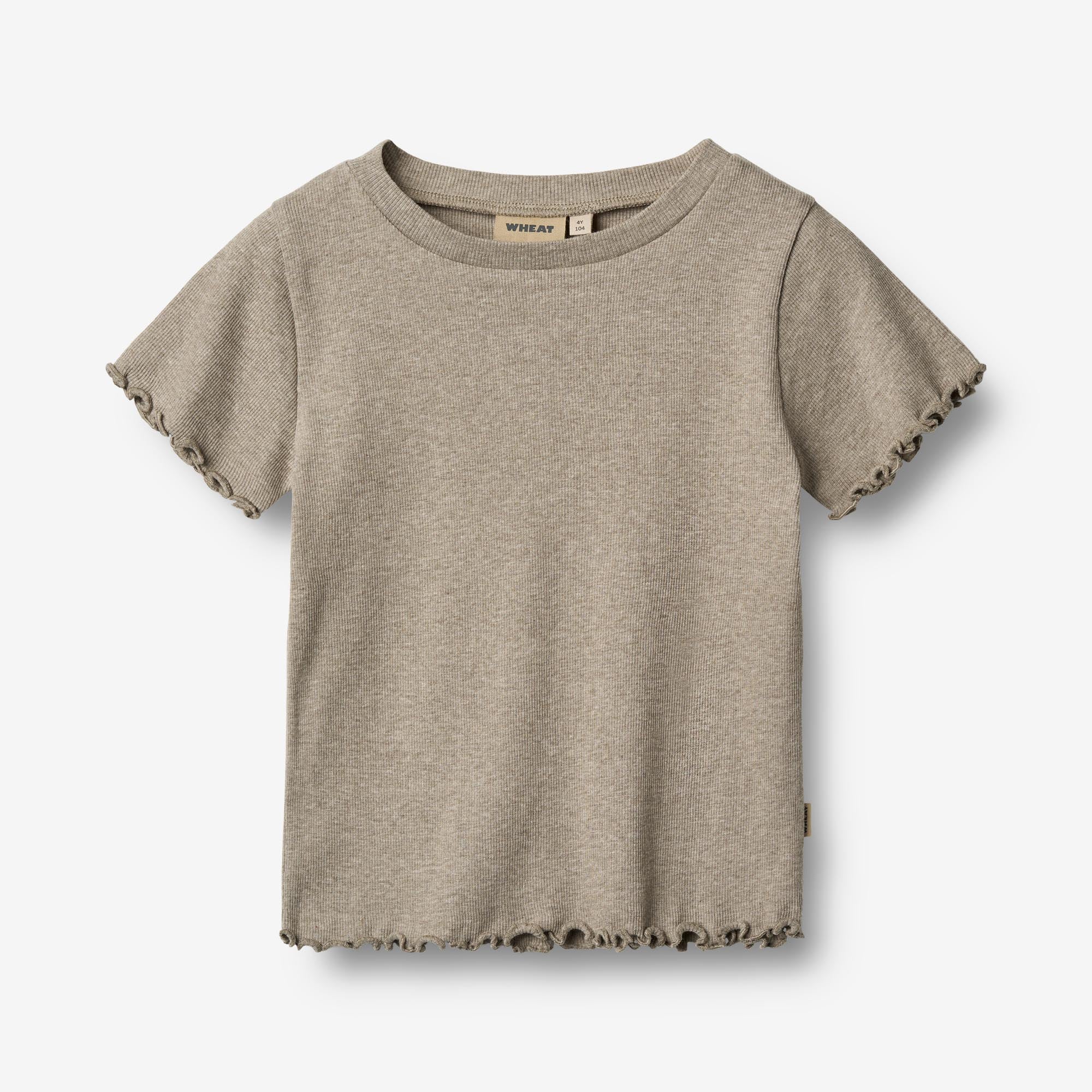 Rib T-shirt S/S Alicia - gravel melange