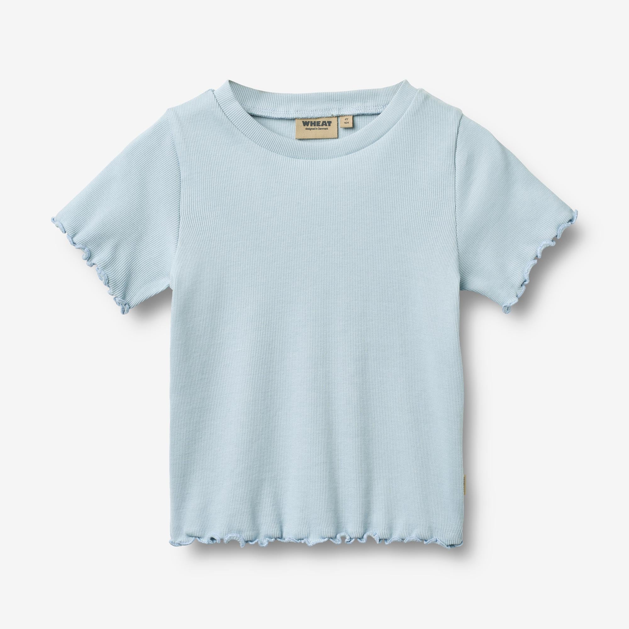 Rib T-shirt S/S Alicia - summer sky