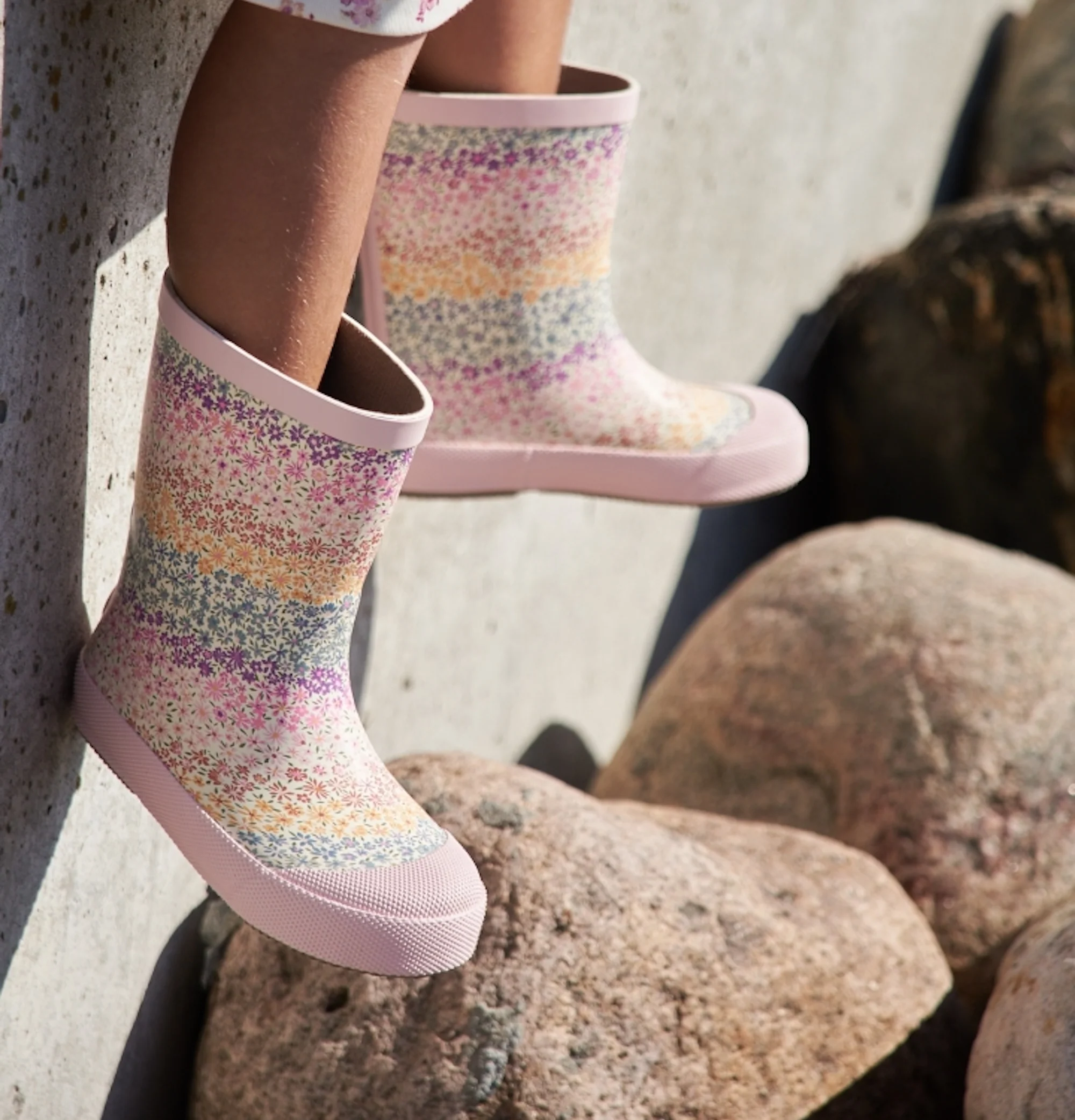 Rubber Boot Print Muddy - rainbow flowers - Image 4