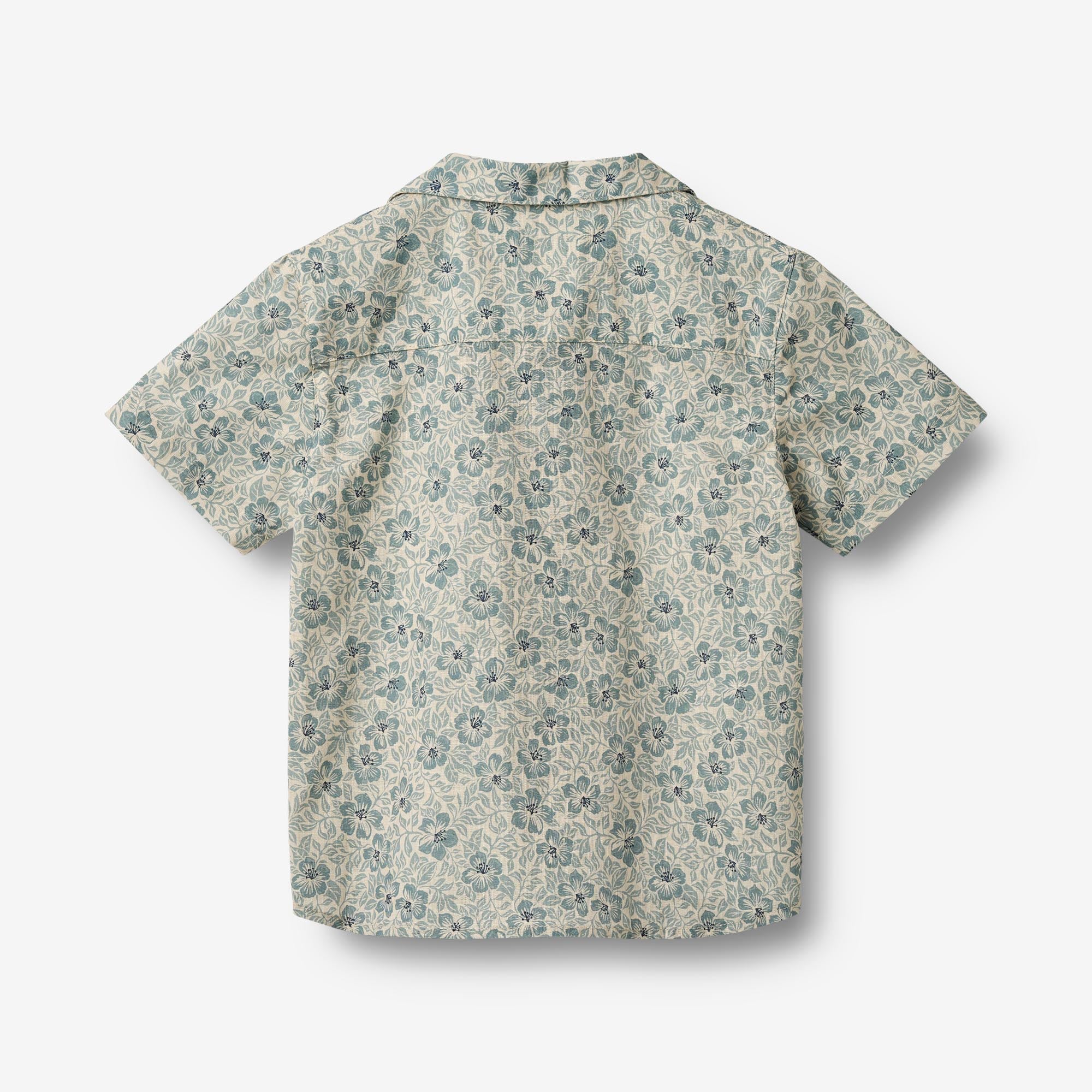 Shirt S/S Anker - aqua hawaii flowers - Image 2