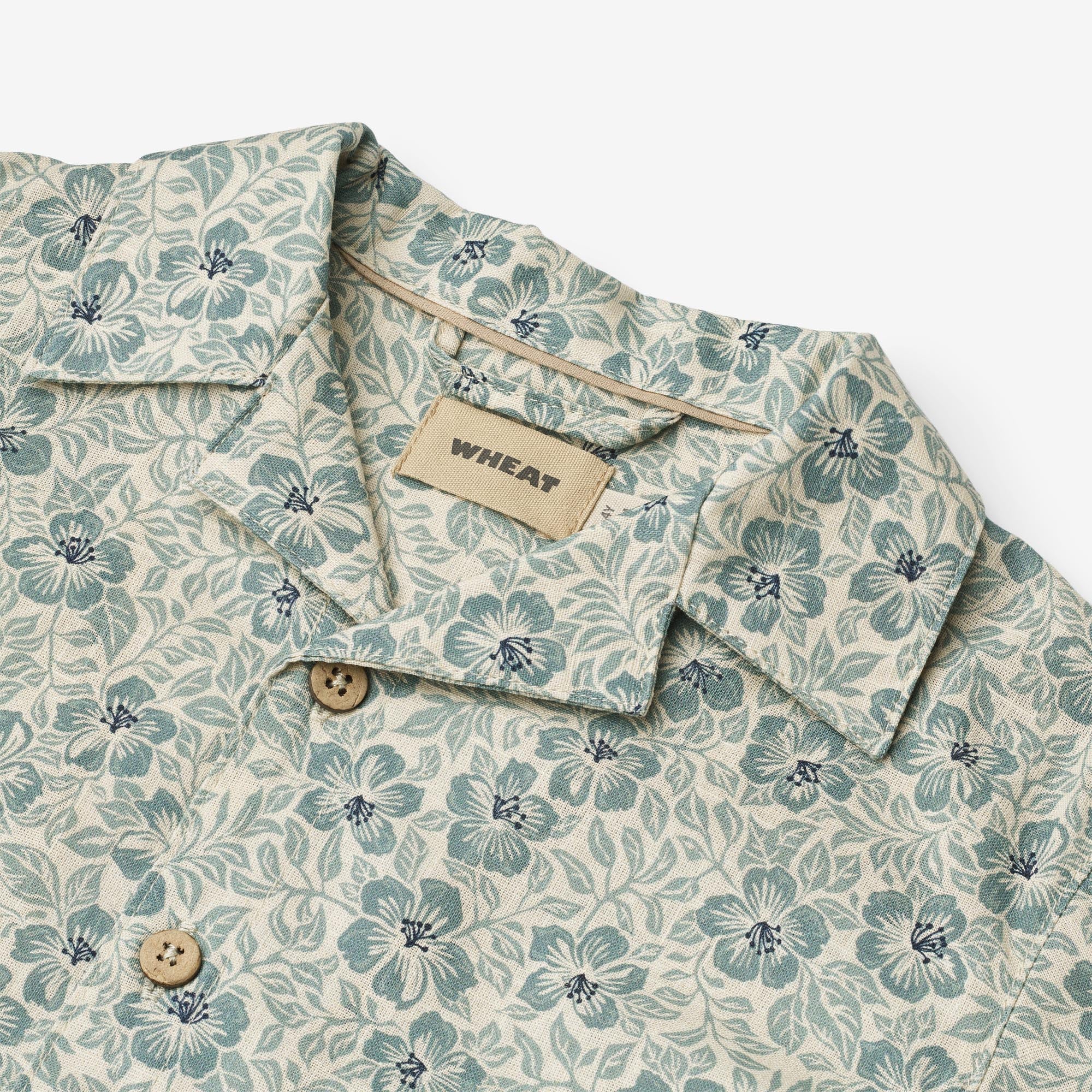 Shirt S/S Anker - aqua hawaii flowers - Image 3