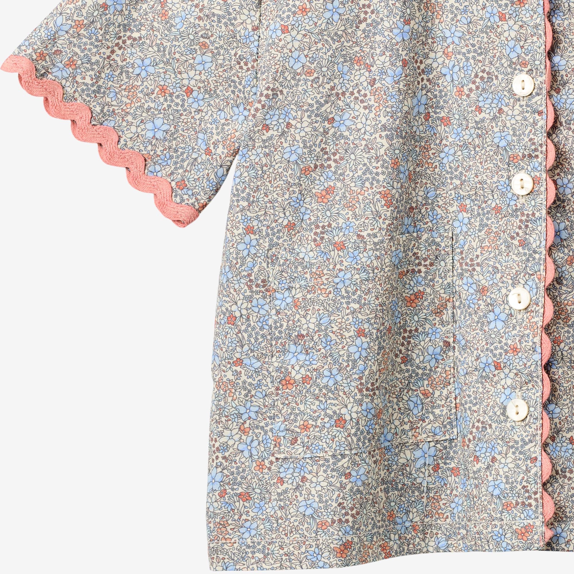 Shirt S/S Lace Vilma - air blue flowers - Image 3