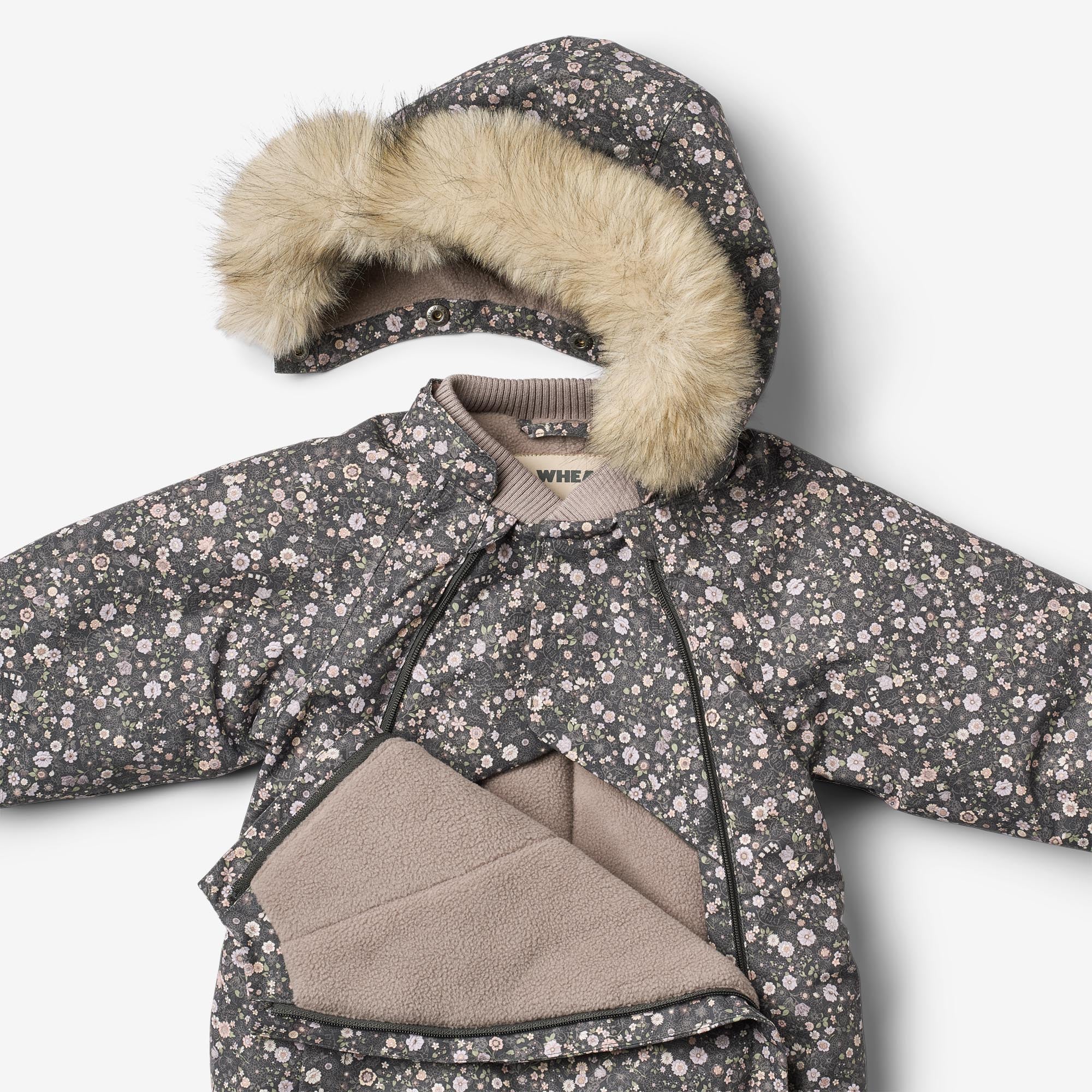 Snowsuit Nickie - black sea open flowers - Image 2