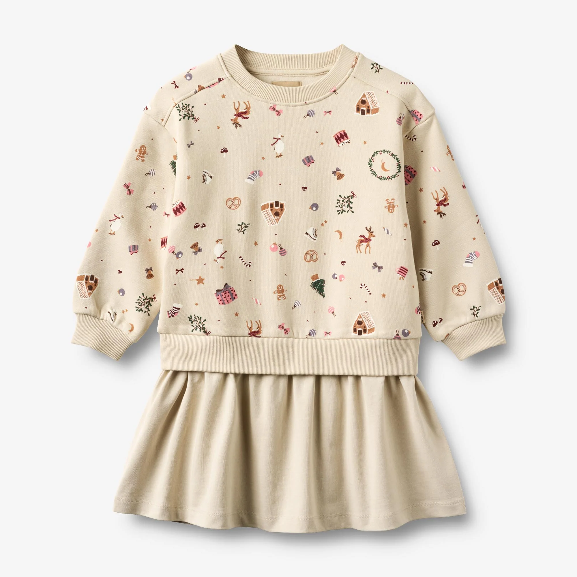 Sweat Dress L/S Maggie - offwhite holiday