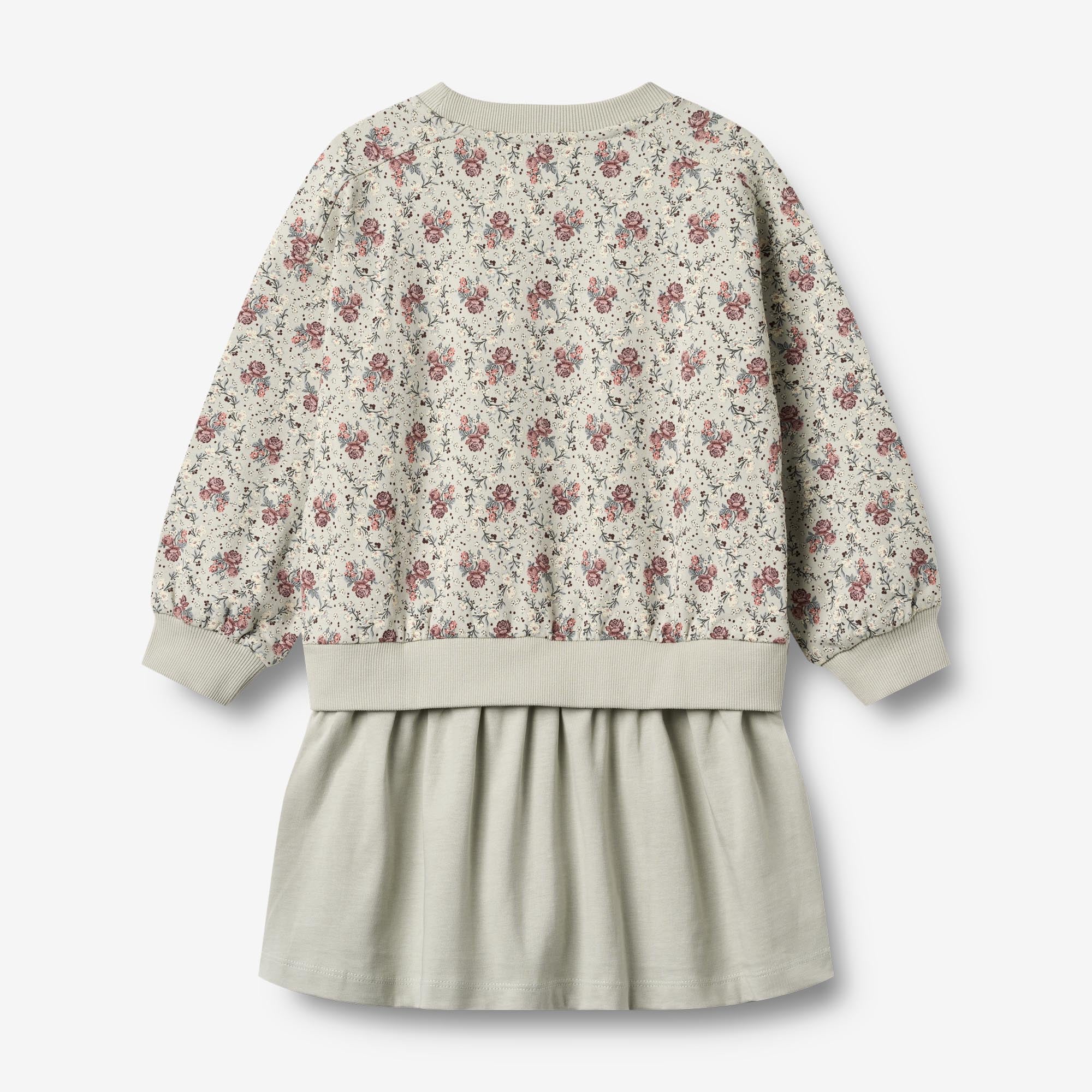 Sweat Dress L/S Maggie - slightly green flowers - Image 2