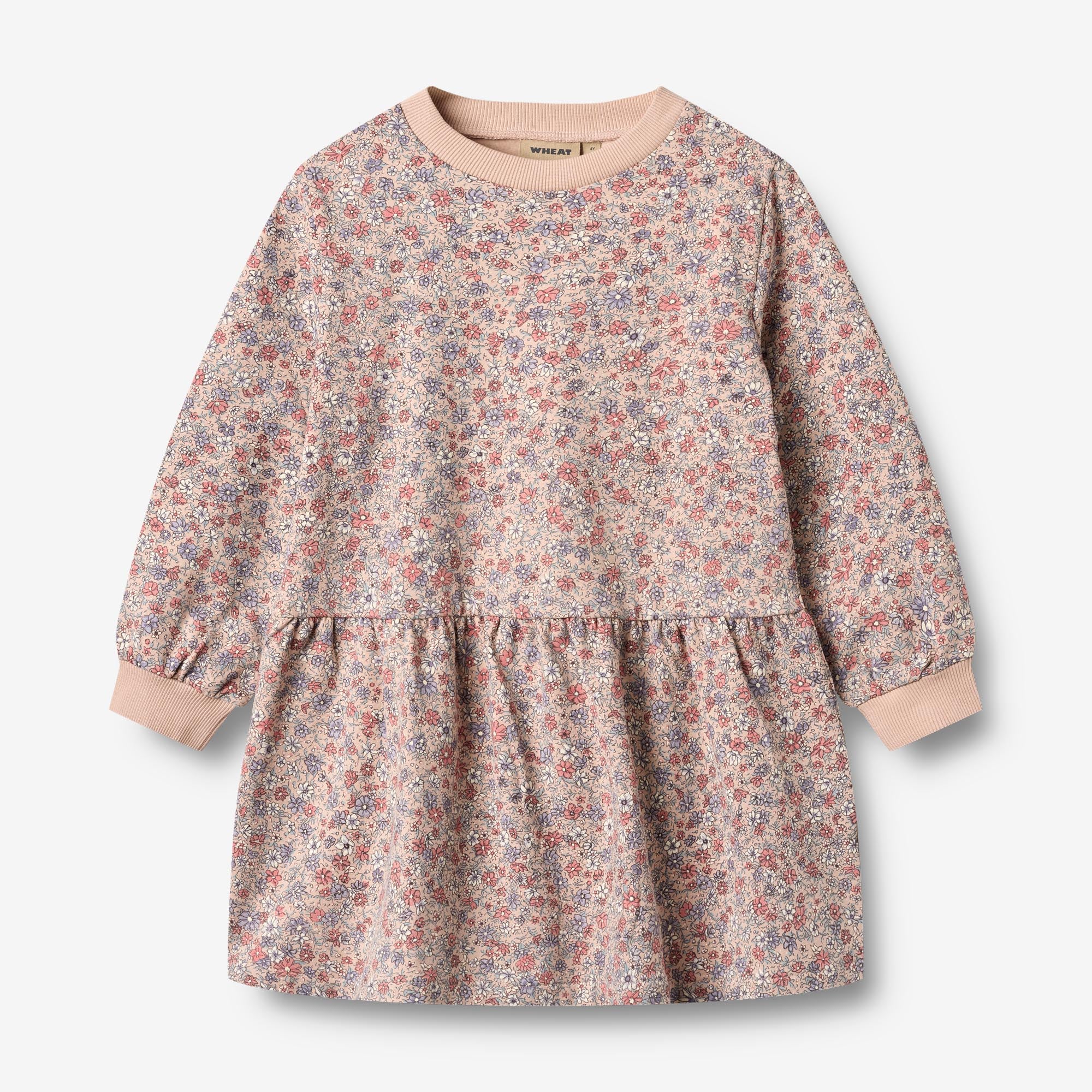 Sweat Dress L/S Zenia - rose dust flowers