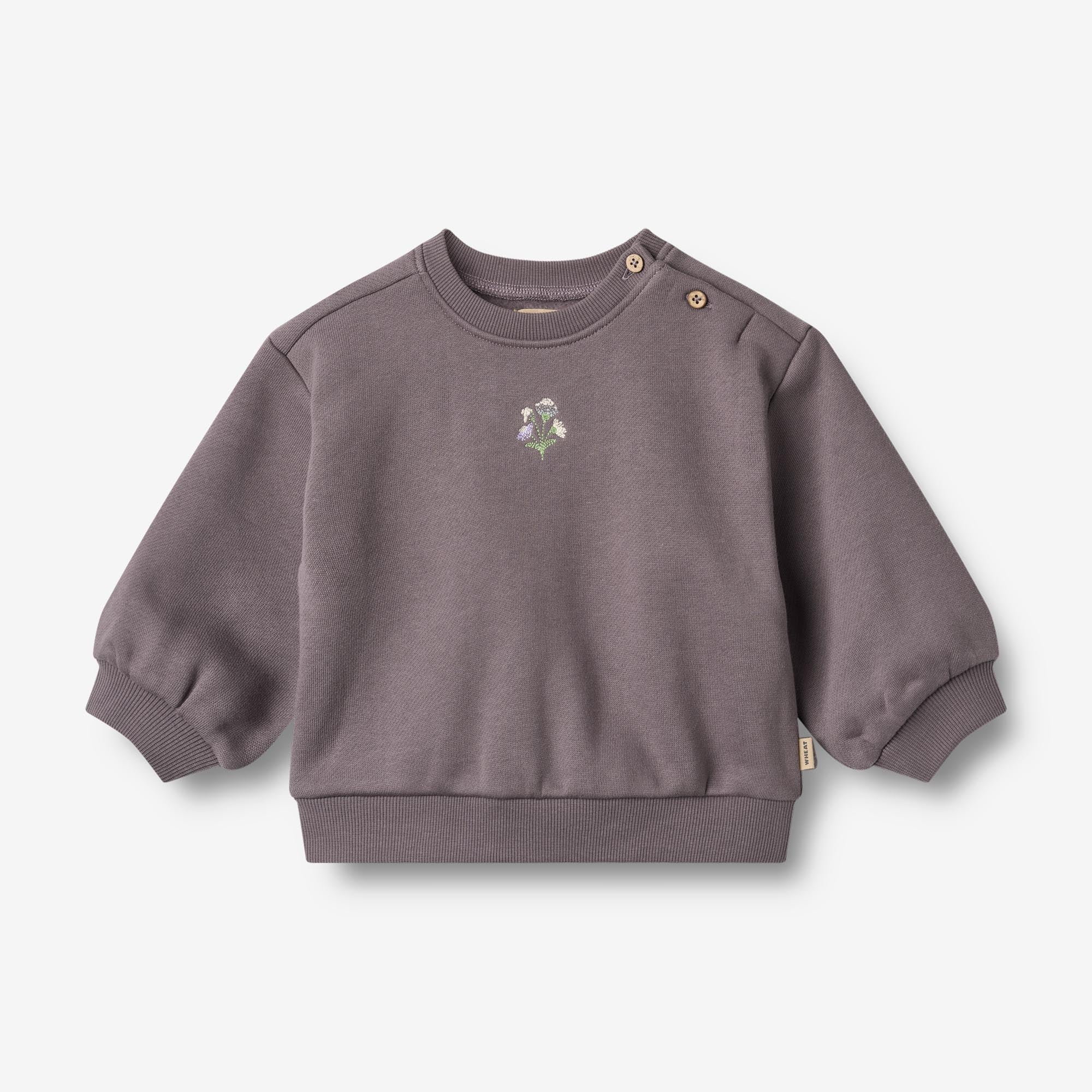 Sweatshirt L/S embroidery Eliza - purple stone