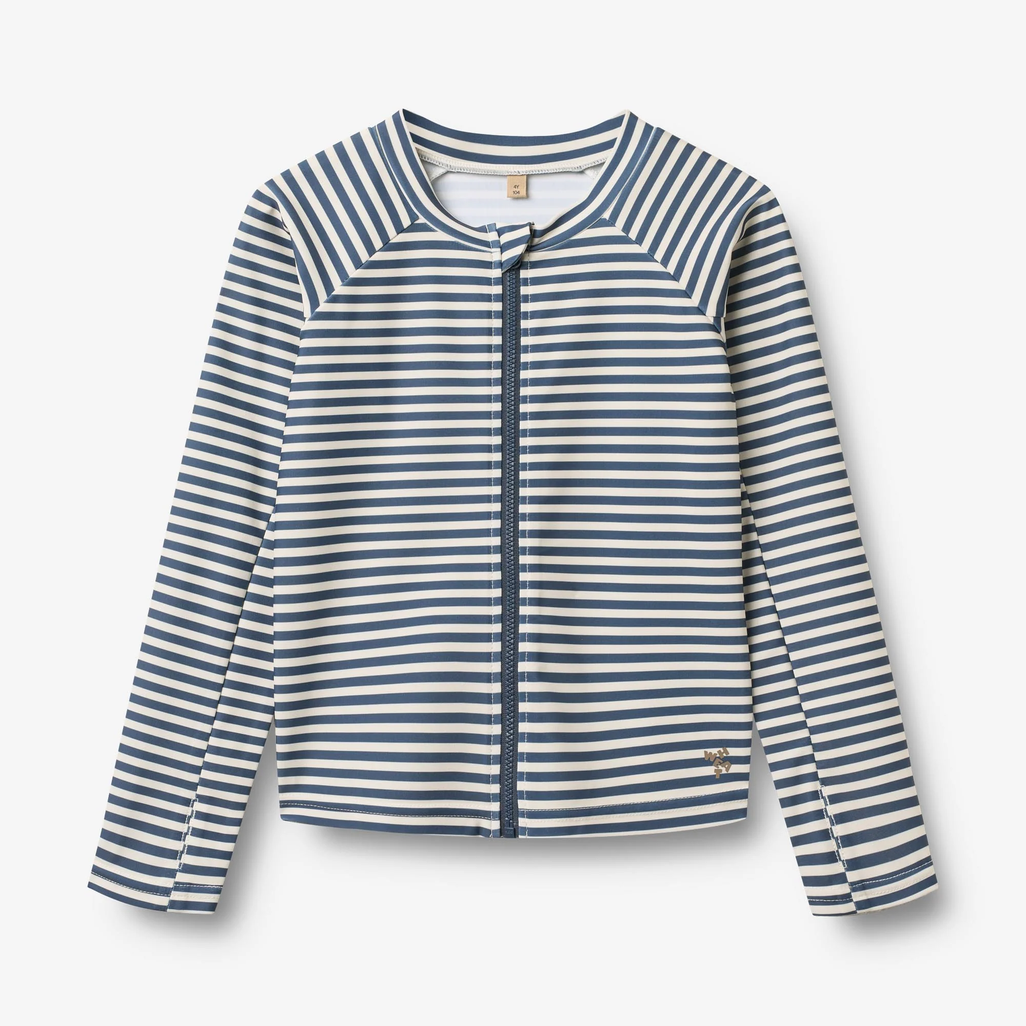 Swim T-shirt L/S Zip Ada - blue stripe