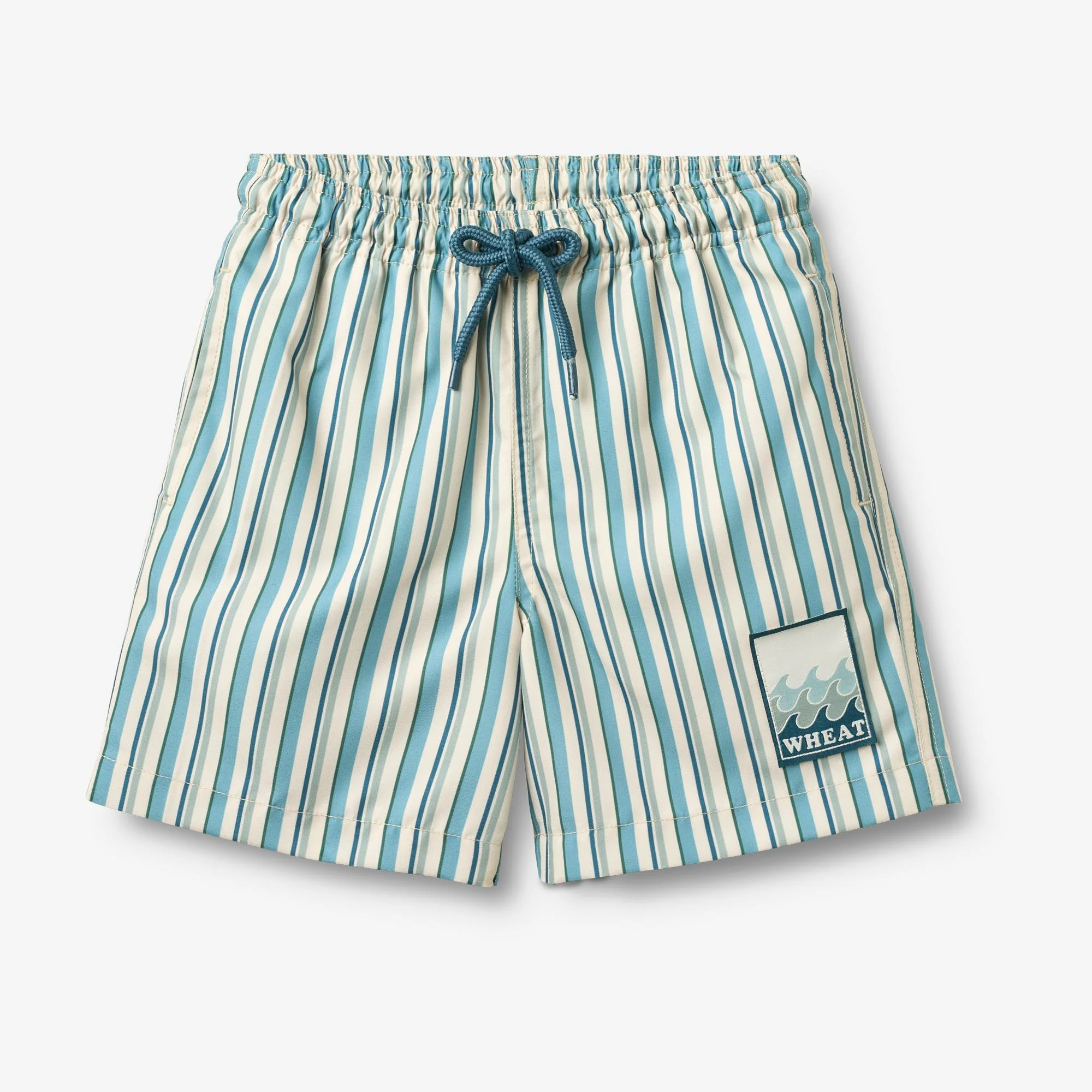 Swim Trunk Hansi badge - aqua stripe