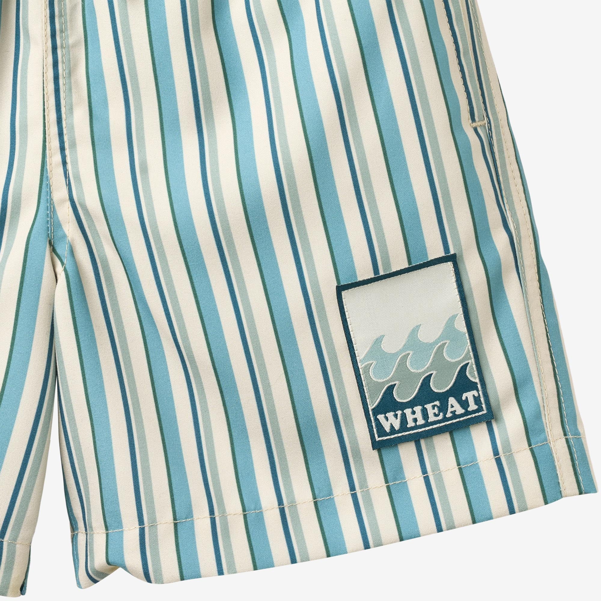 Swim Trunk Hansi badge - aqua stripe - Image 4