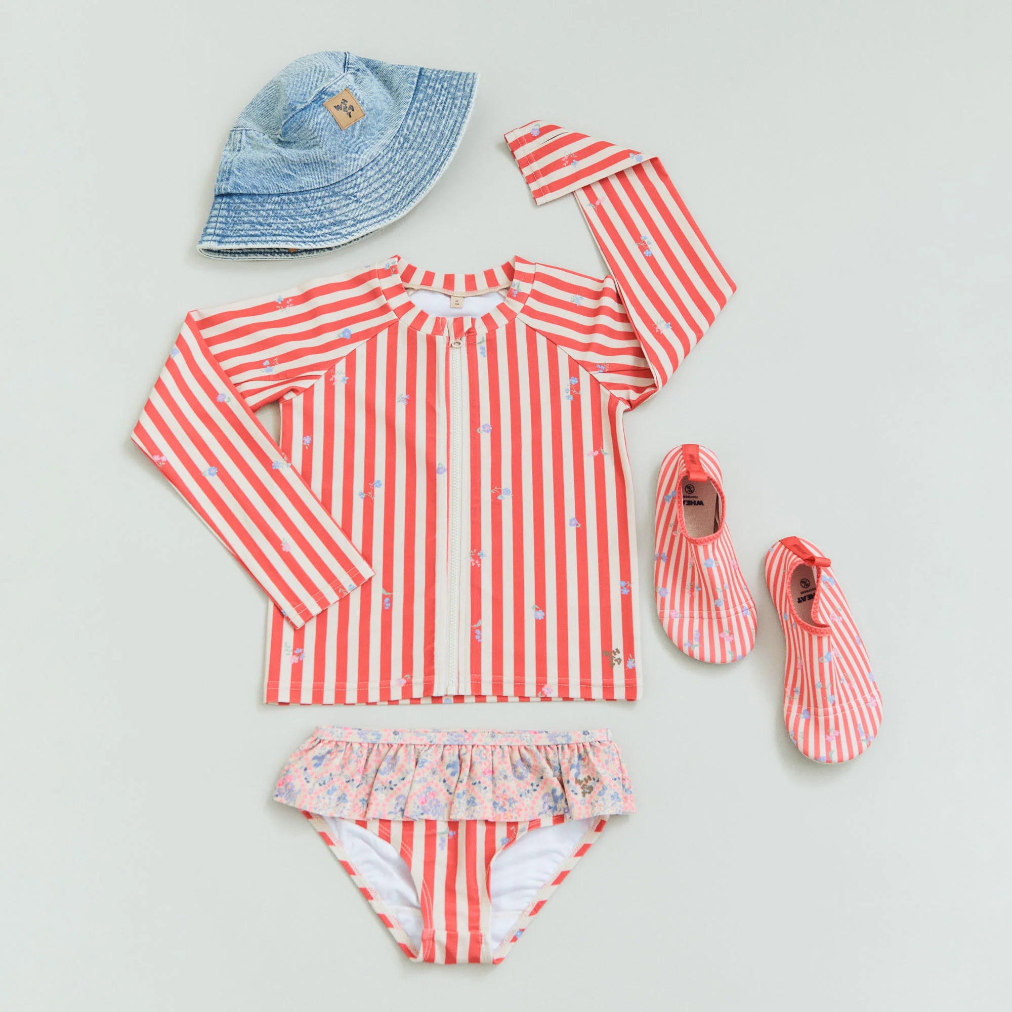 Swimshoe Dolphin - red stripe flowers - Image 2