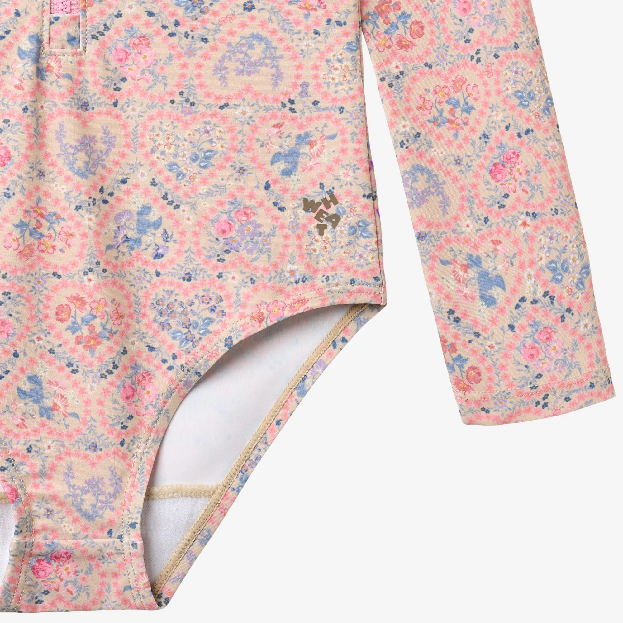 Swimsuit L/S Margot - pink heart flowers - Image 4