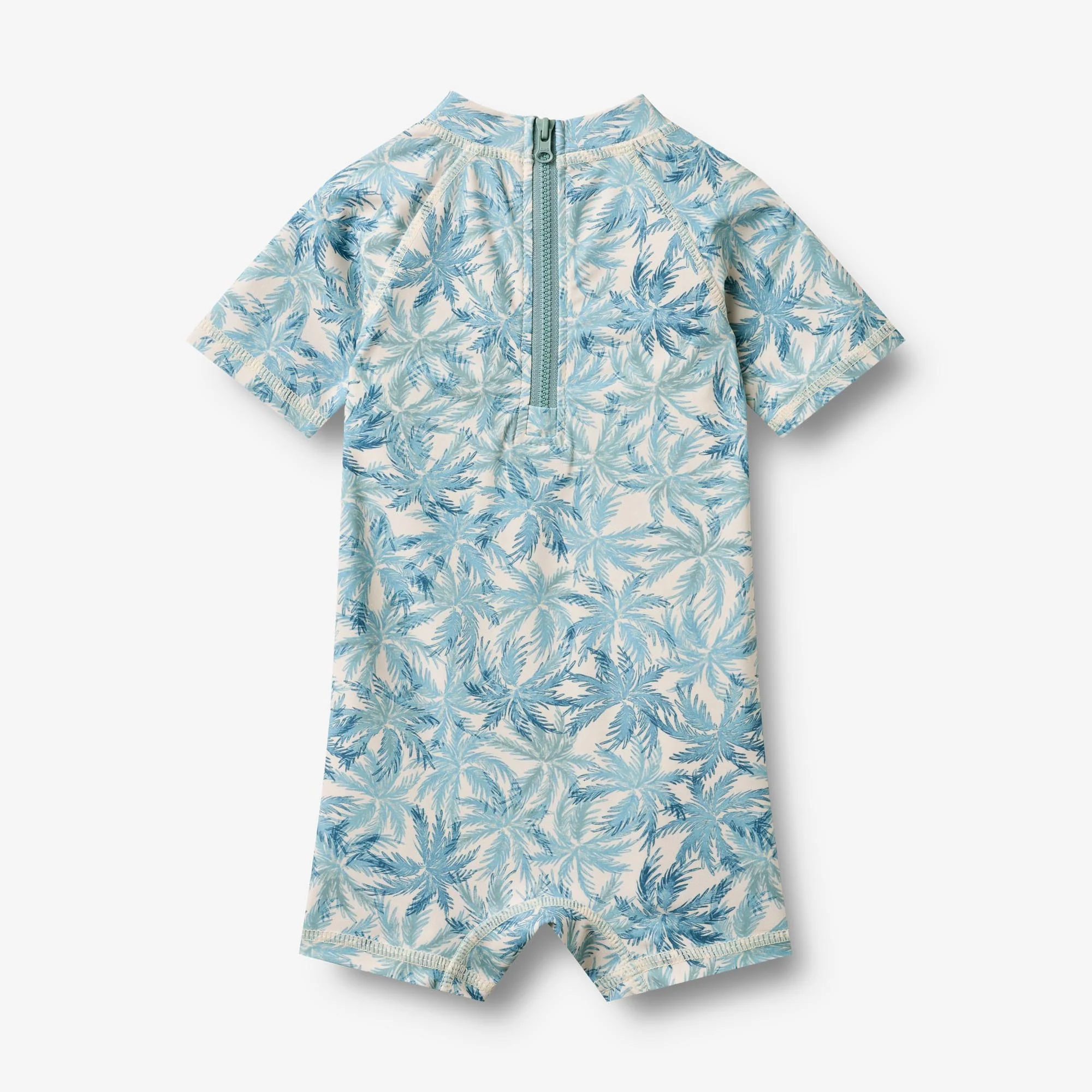 Swimsuit S/S Cas - blue palm - Image 2