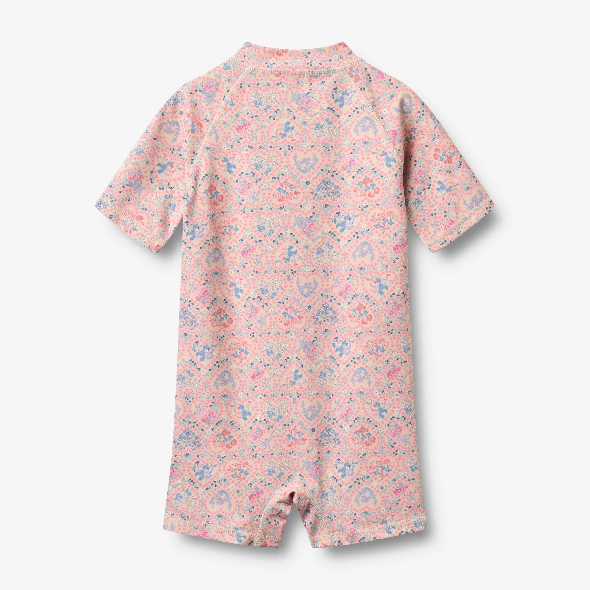 Swimsuit S/S Cas - pink heart flowers - Image 2