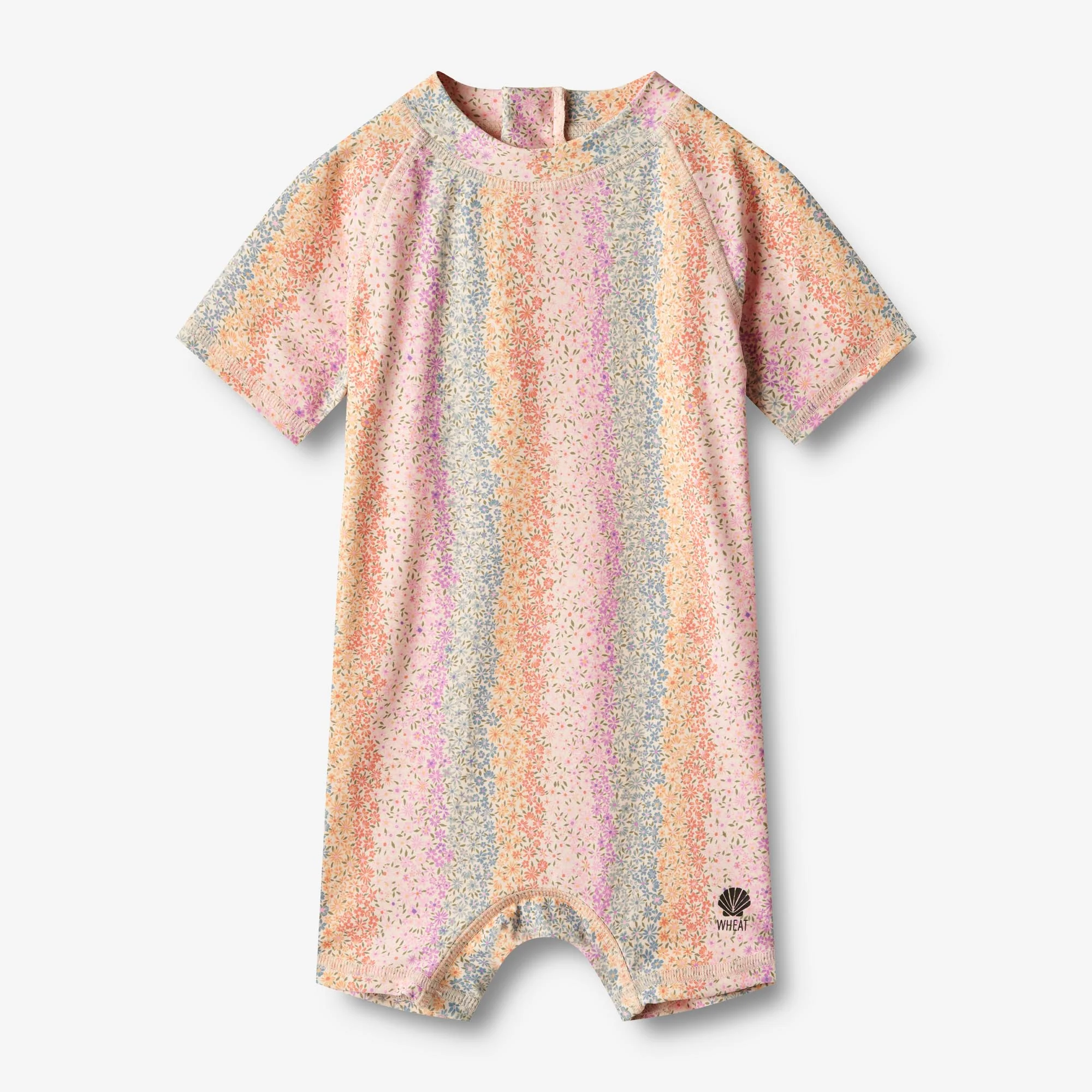 Swimsuit S/S Cas - rainbow flowers