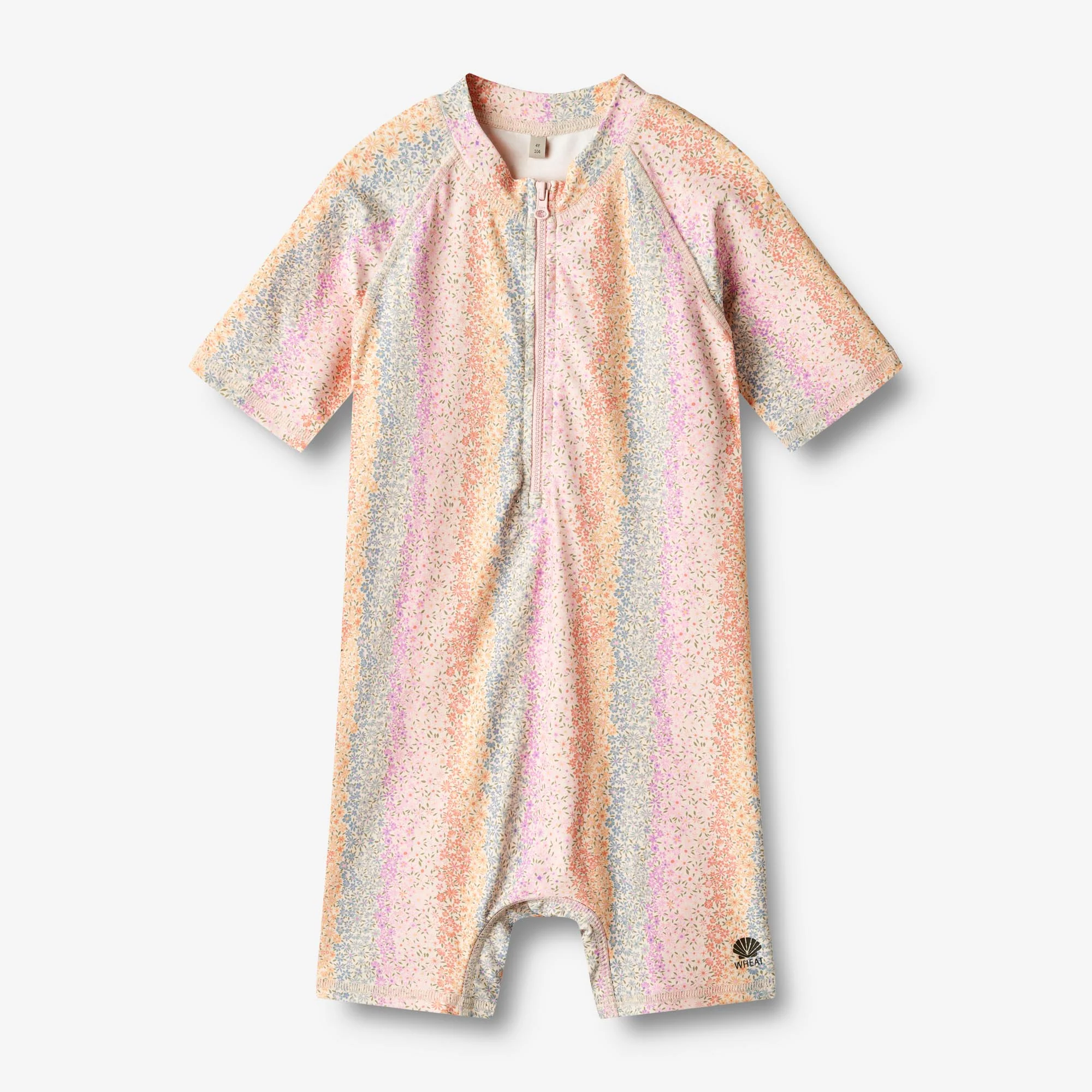 Swimsuit S/S Cas - rainbow flowers