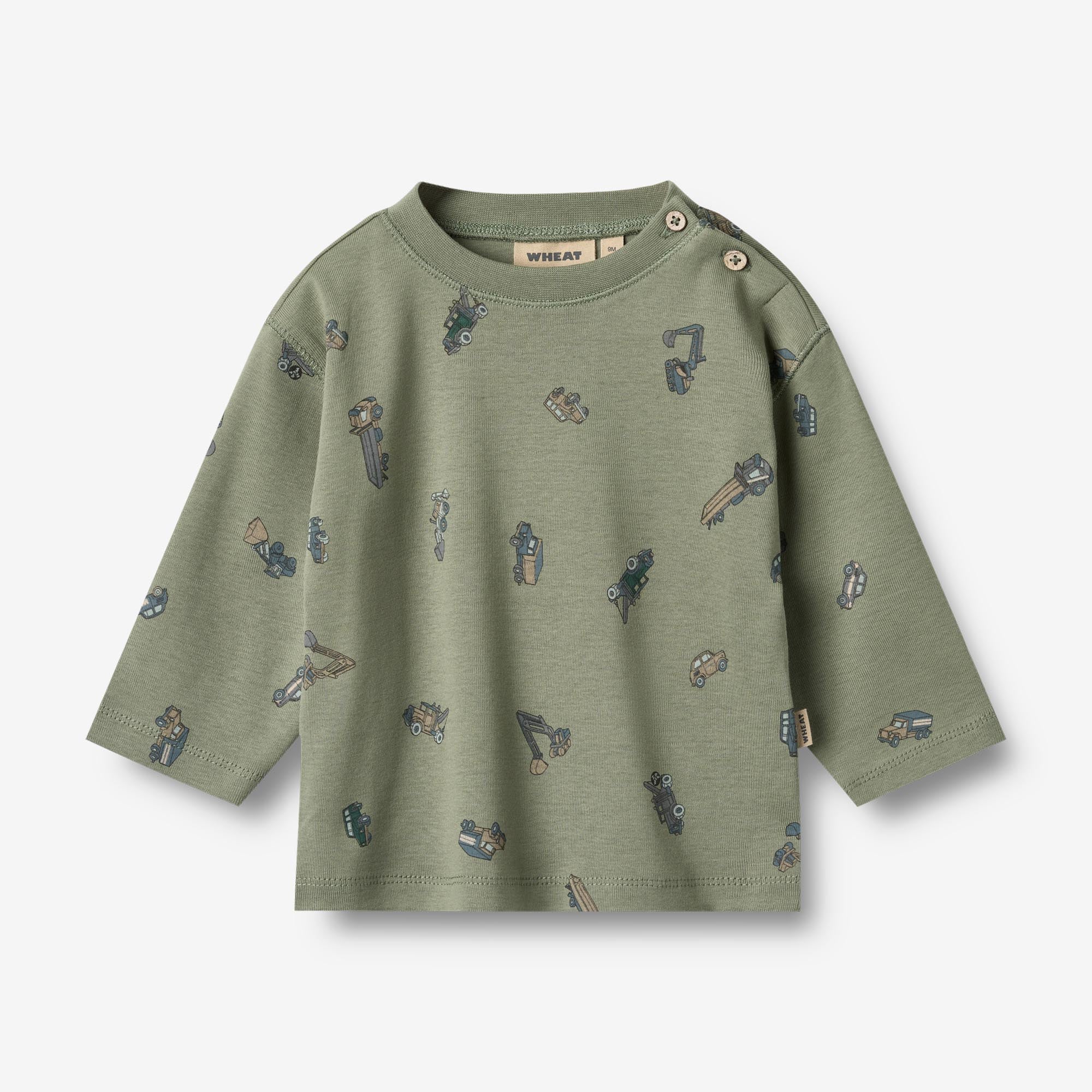 T-shirt L/S Malthe - dusty green cars