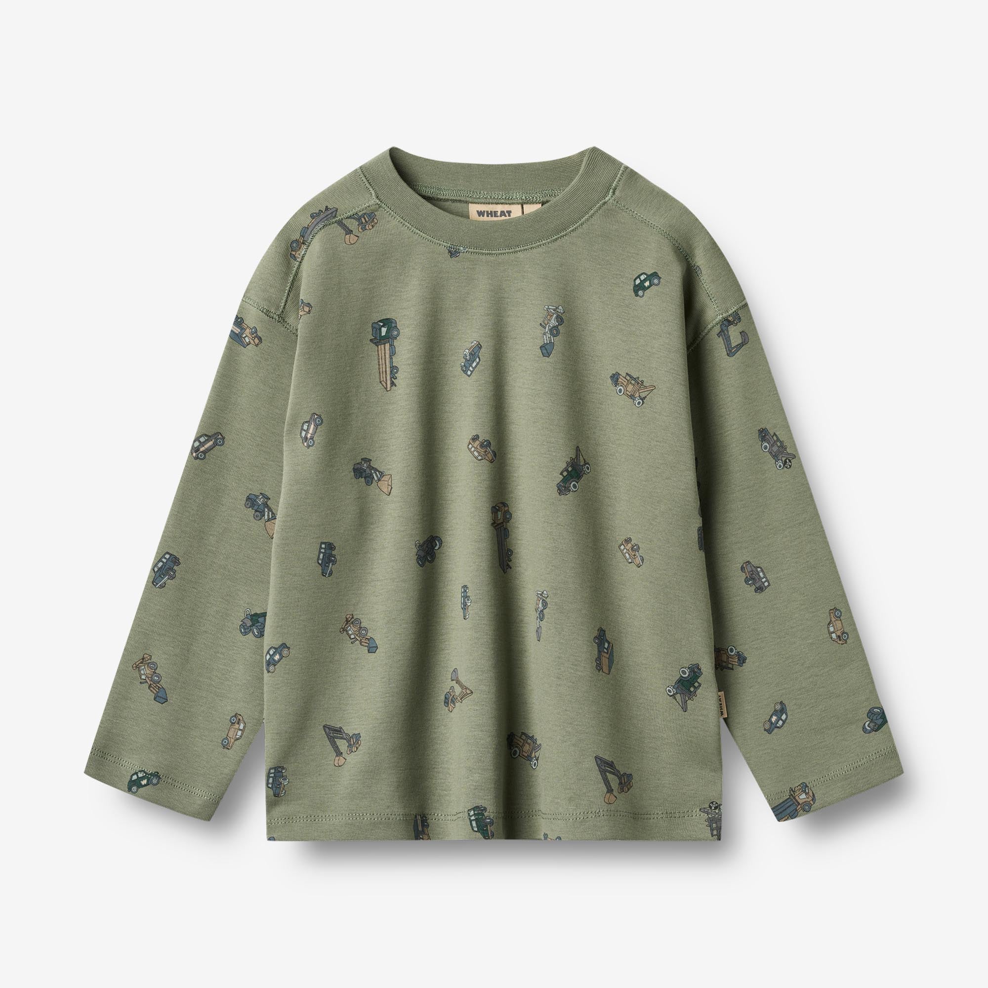 T-shirt L/S Malthe - dusty green cars