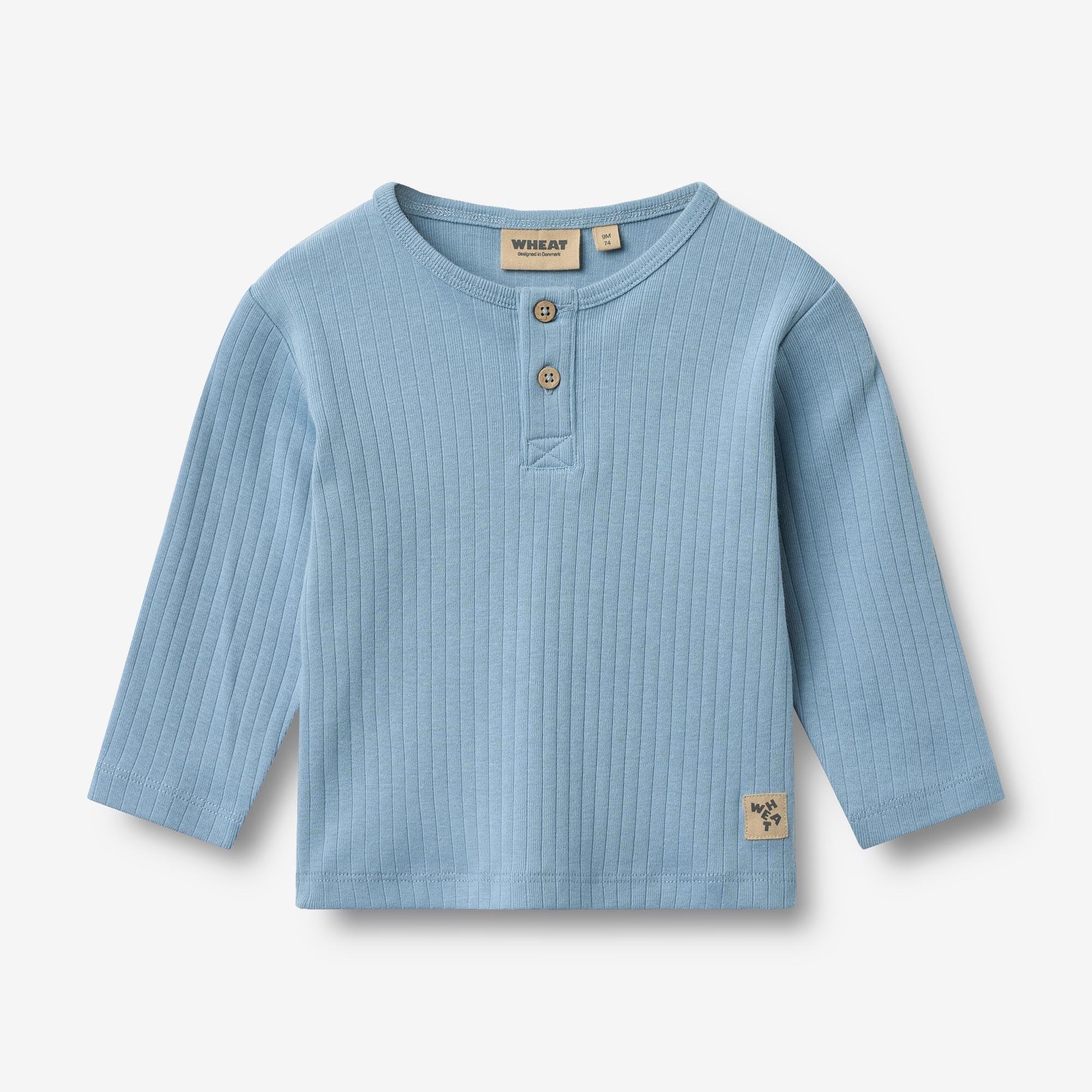 T-Shirt L/S Morris - faded denim