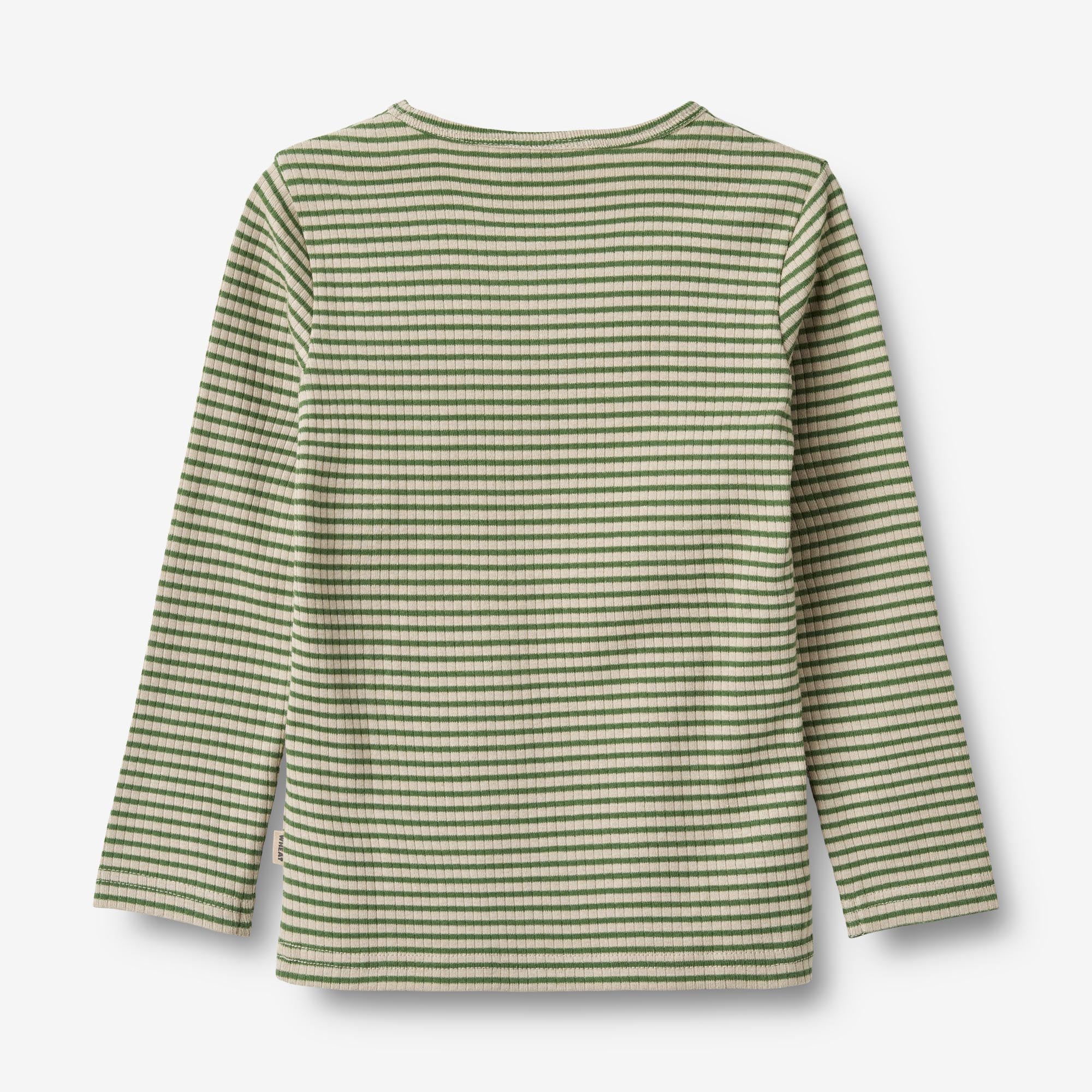 T-Shirt L/S Stig - elm green stripe - Image 2