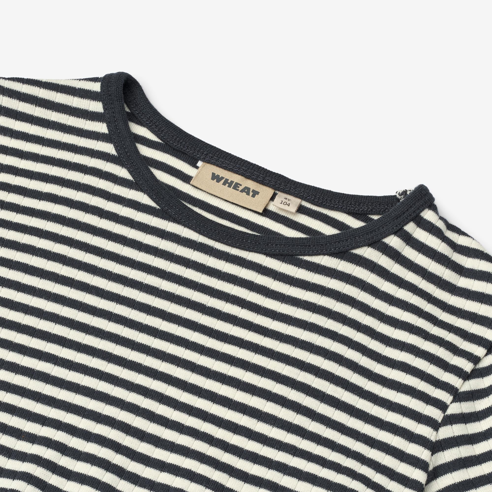 T-shirt L/S Stig - navy rib stripe - Image 4