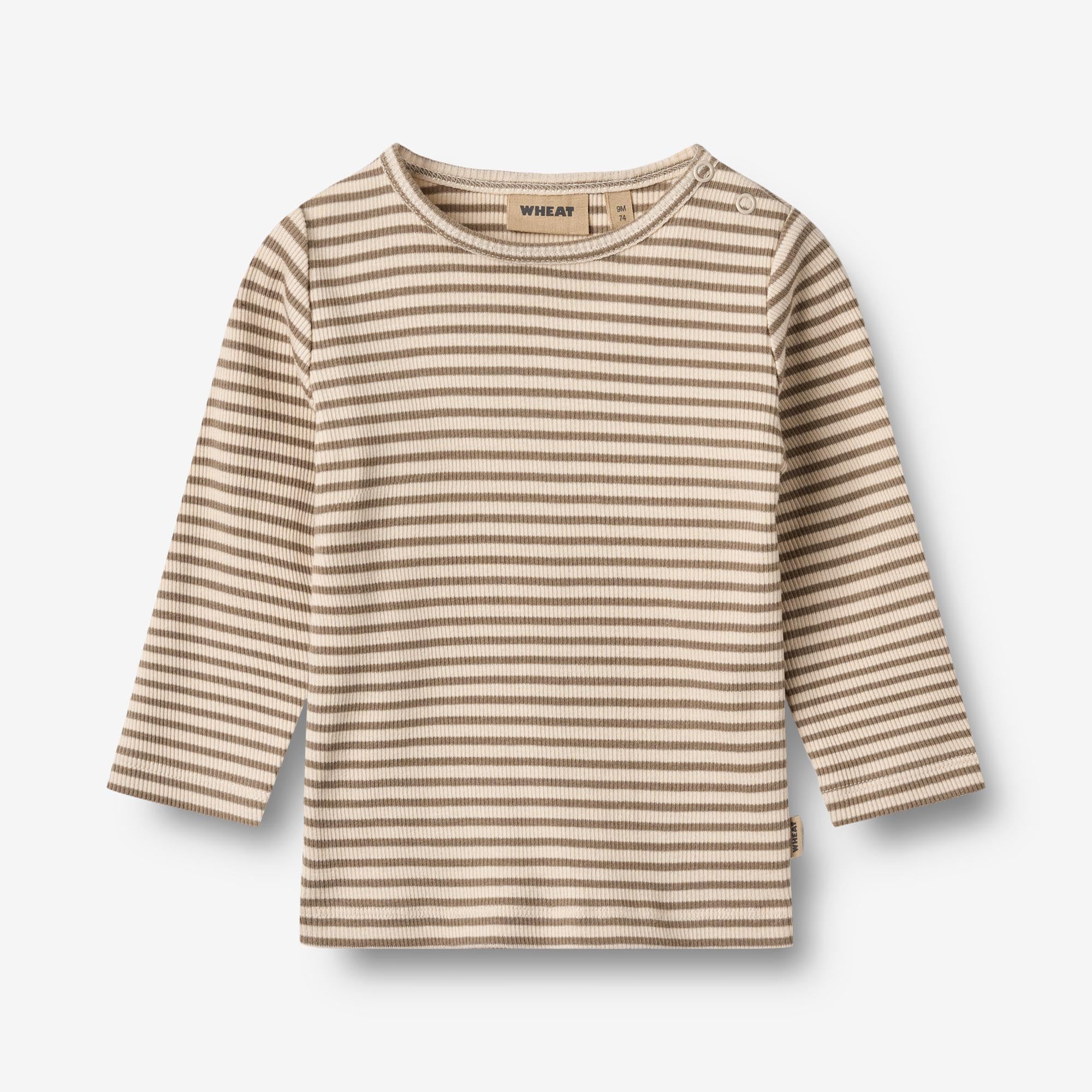 T-shirt L/S Stig - stone stripe