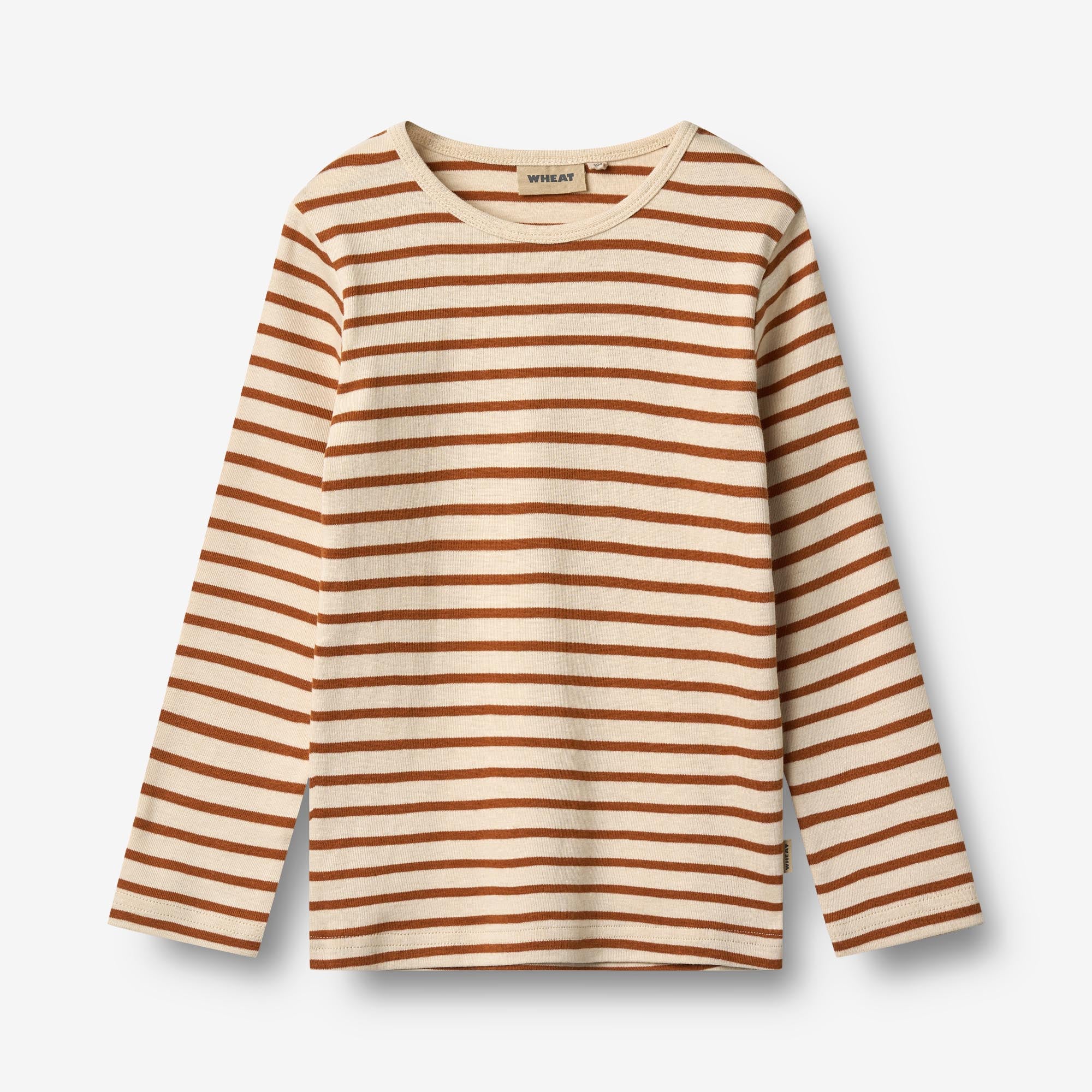 T-shirt L/S Stig - warm caramel stripe