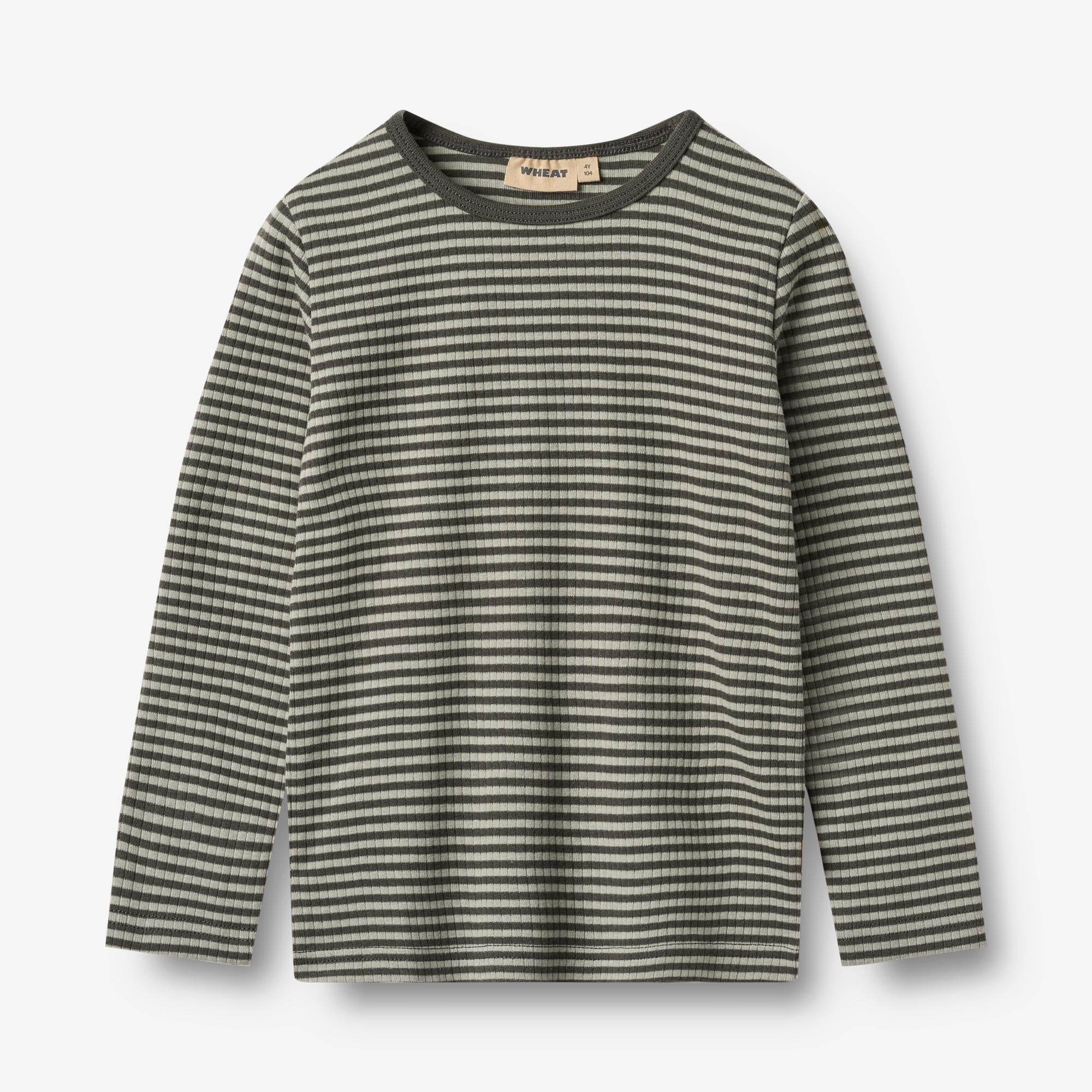 T-shirt L/S Stig - winter forest stripe